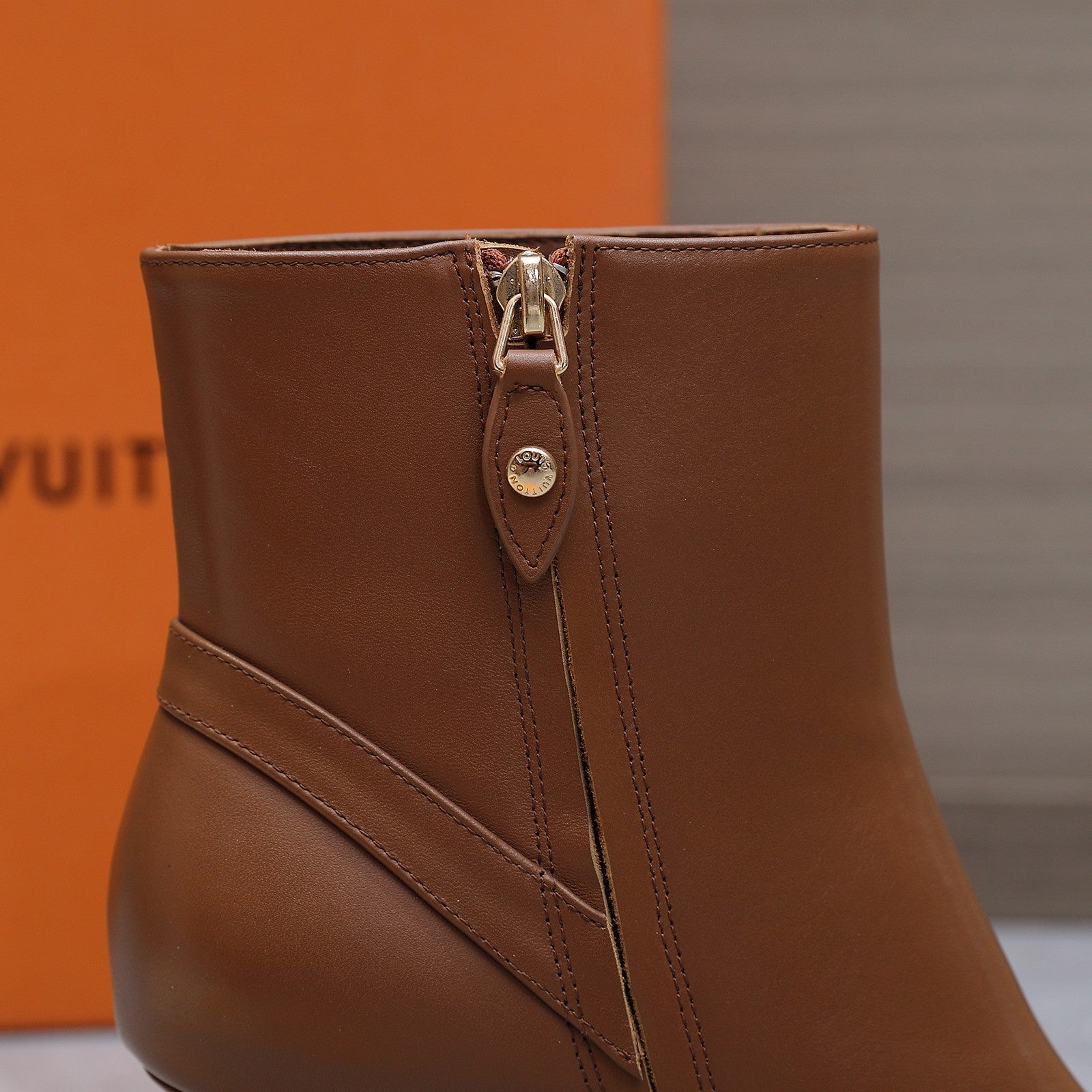 LV Sparkle Ankle Boots 70mm Brown Cowhide