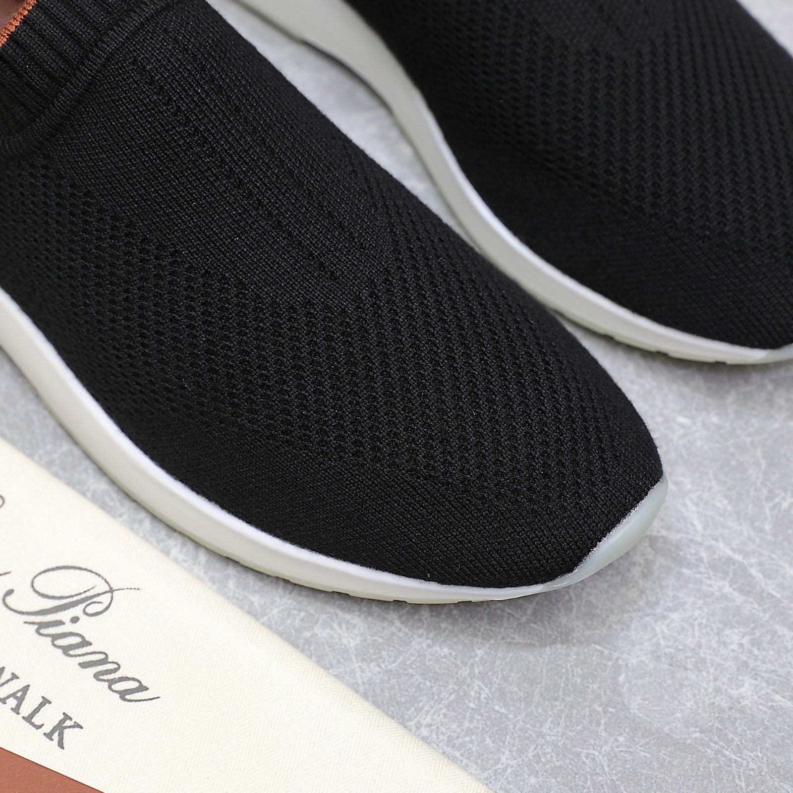 LP lady Flexy Walk Sneaker Black Wool And Calfskin 310446