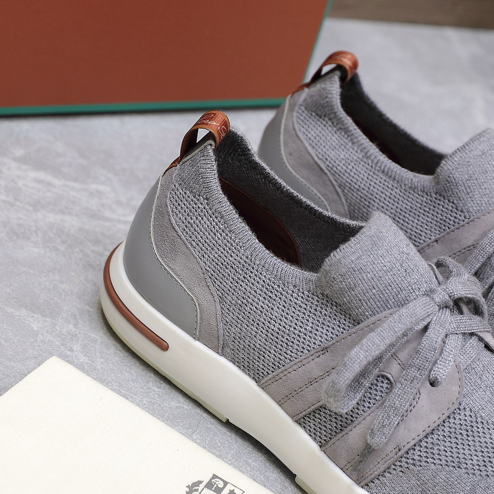 LP lady Flexy Walk  Sneaker Flannel Gray Wool And Calfskin 310449