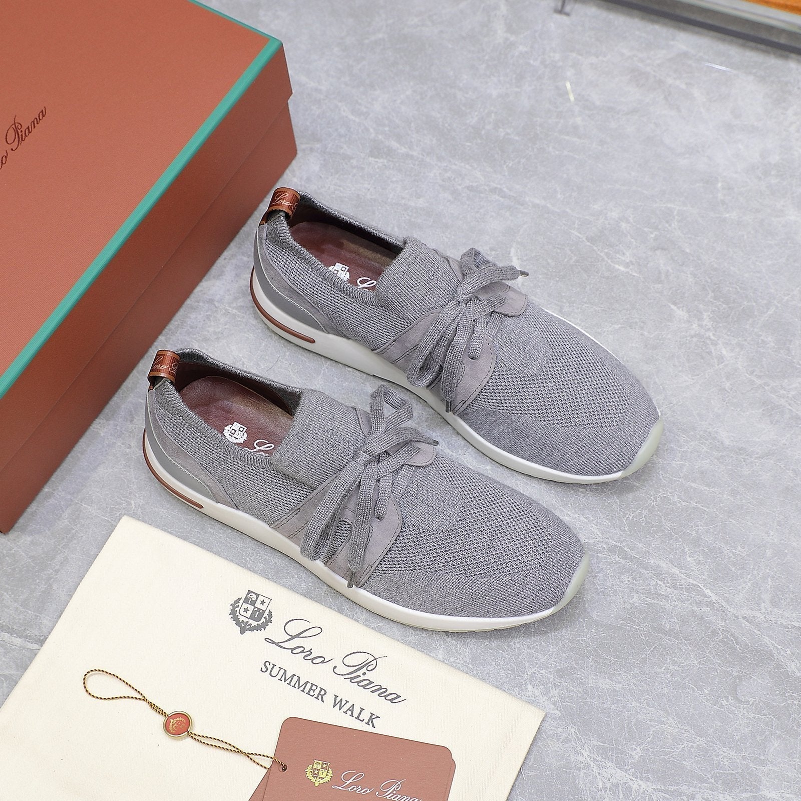 LP lady Flexy Walk  Sneaker Flannel Gray Wool And Calfskin 310449