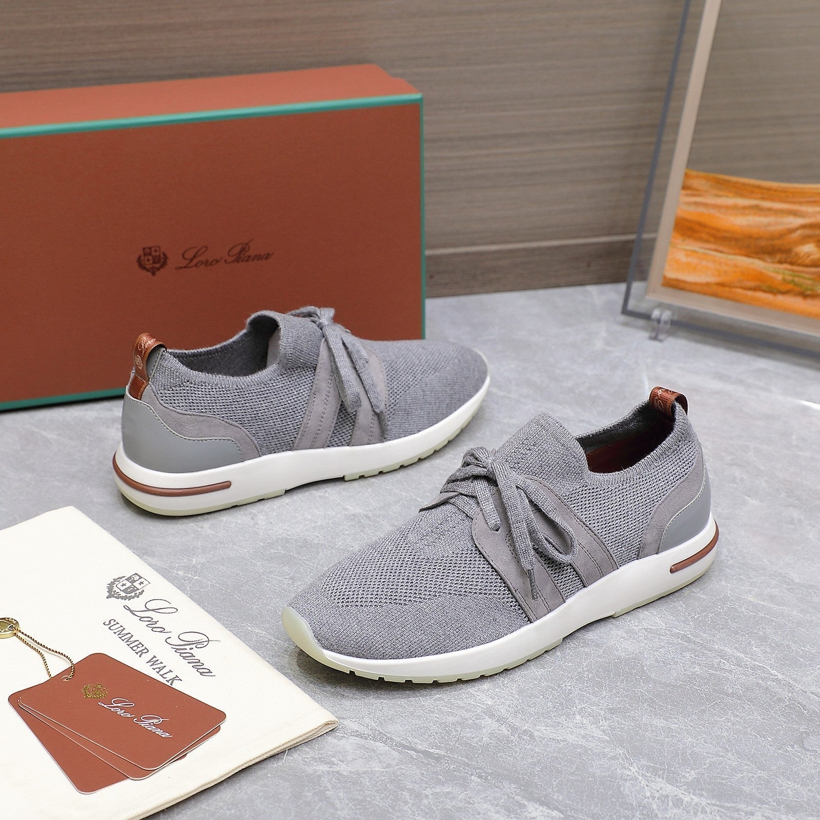 LP lady Flexy Walk  Sneaker Flannel Gray Wool And Calfskin 310449