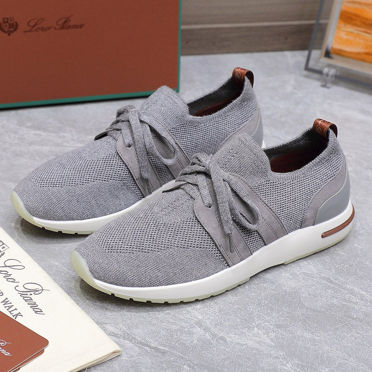 LP lady Flexy Walk  Sneaker Flannel Gray Wool And Calfskin 310449