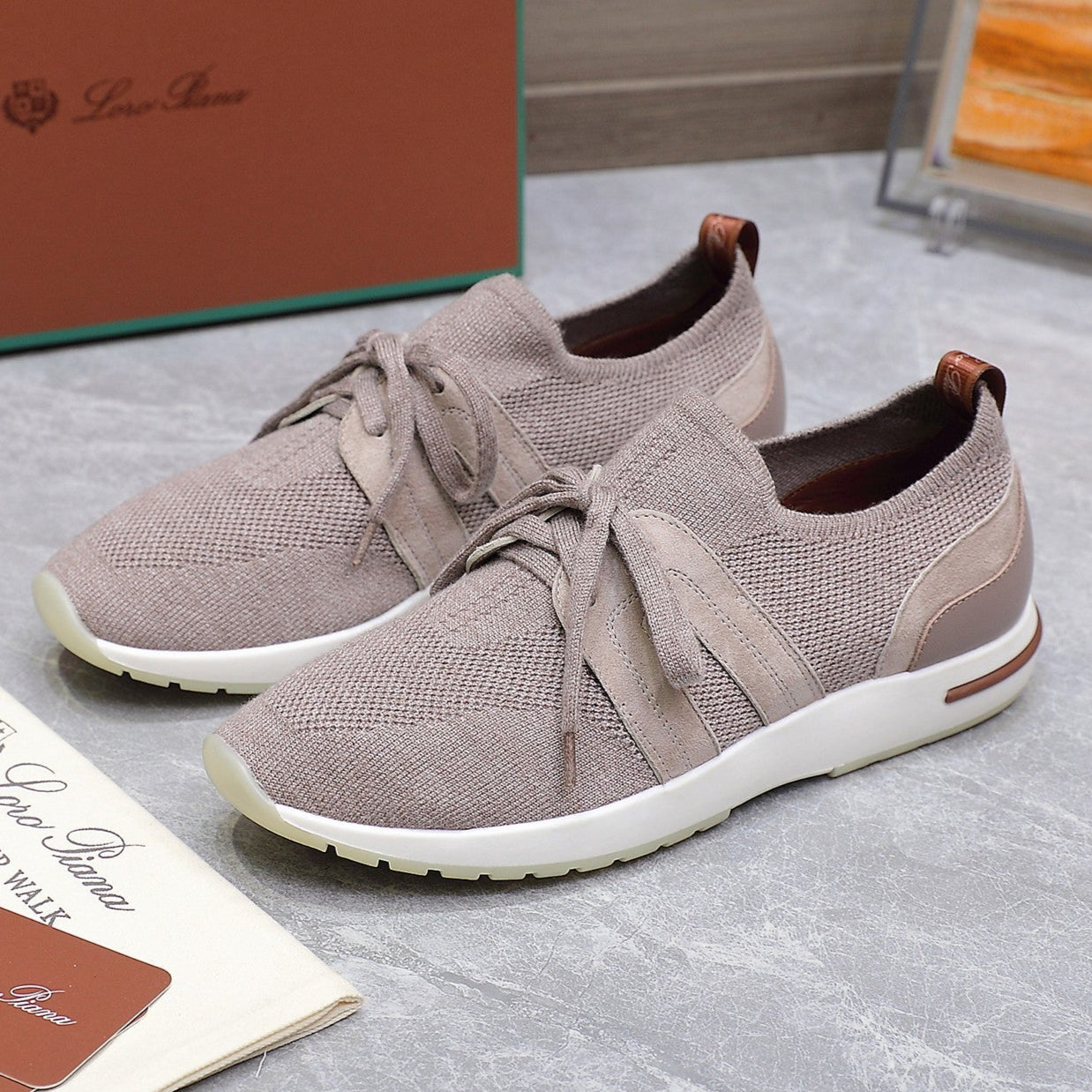 LP lady Flexy Walk  Sneaker Pink Wool And Calfskin 310454