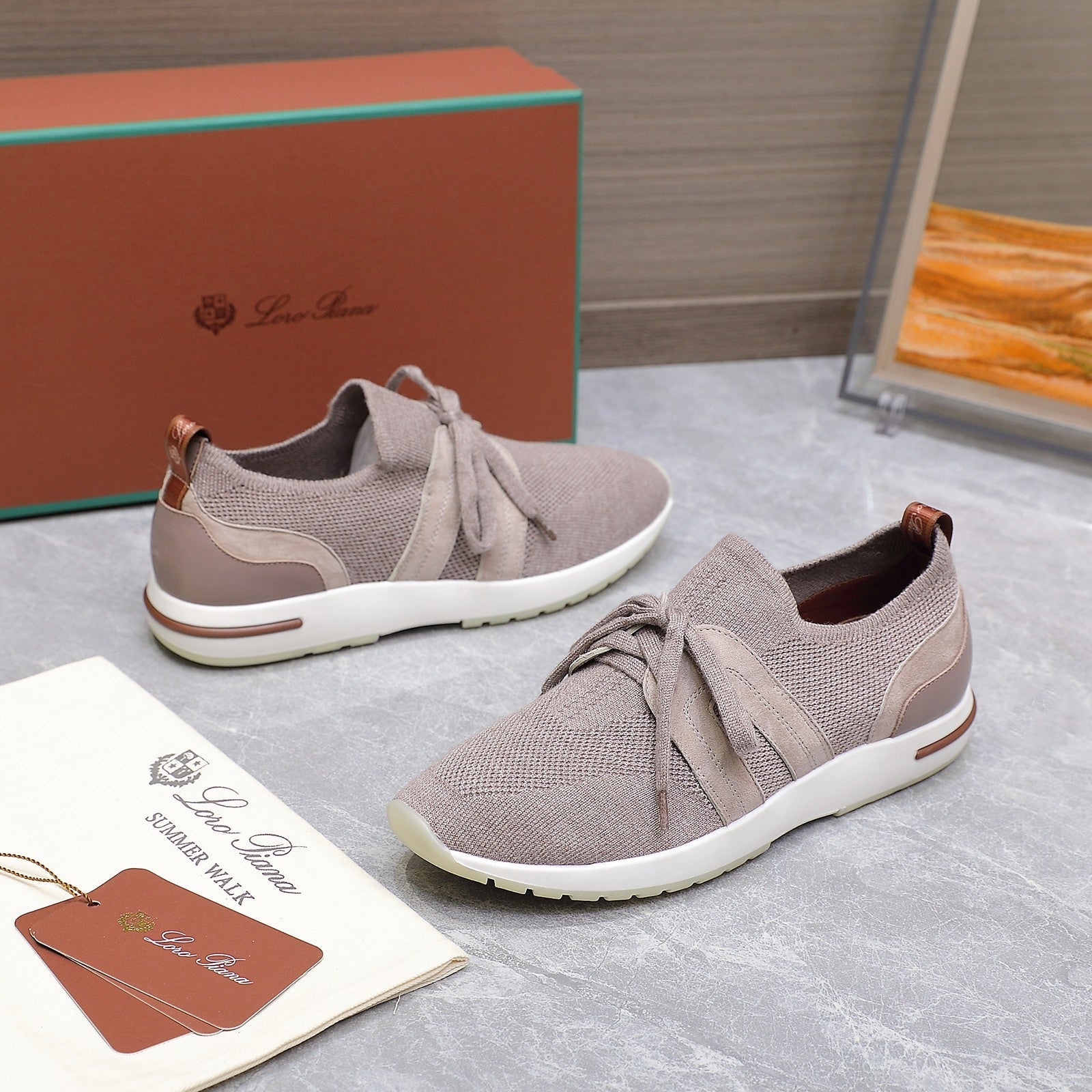 LP lady Flexy Walk  Sneaker Pink Wool And Calfskin 310454