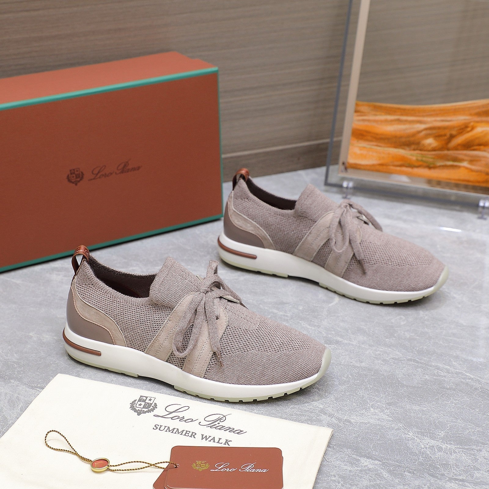 LP lady Flexy Walk  Sneaker Pink Wool And Calfskin 310454