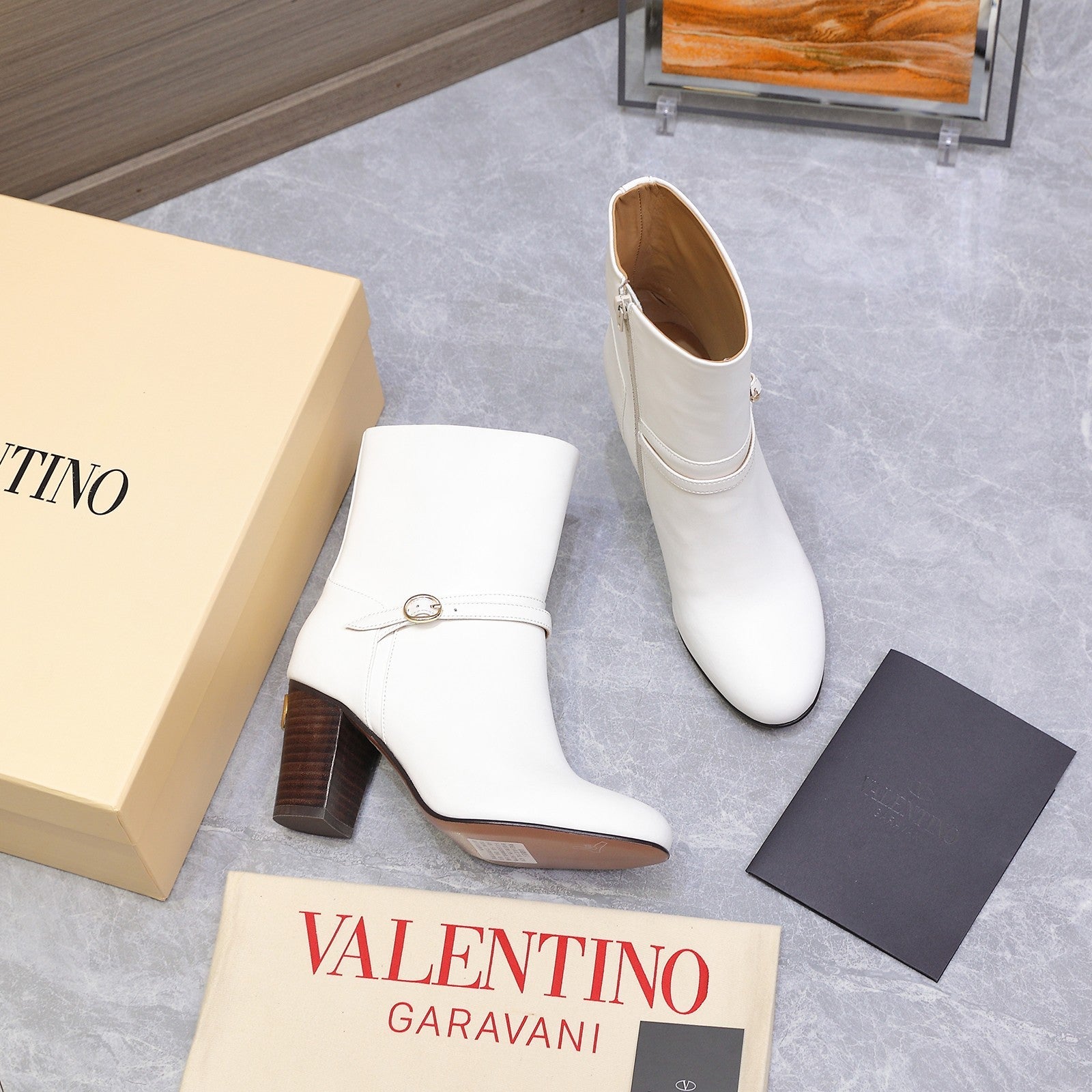 Valentino 2025 Heeled Boot White Cowhide 547596