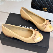 Chanel 25 Bowknot Ballet Flat Beige Sheepskin 473066