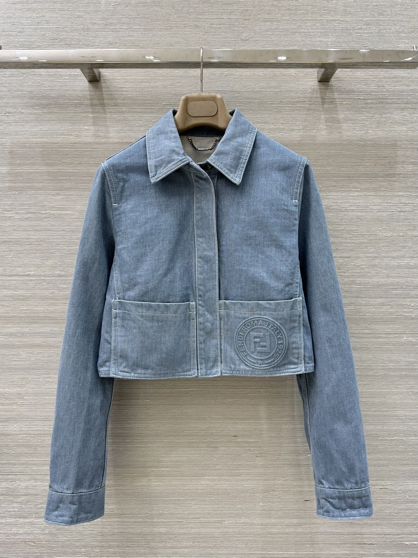 Fendi 25 Denim Jacket Haze Blue Cotton