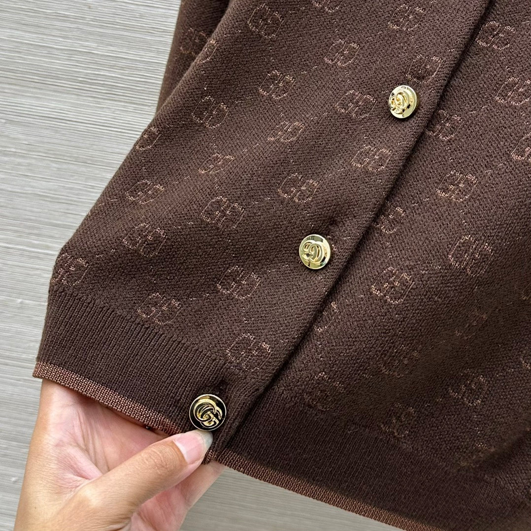 GG 25 Cardigan Earth Brown Wool 0012