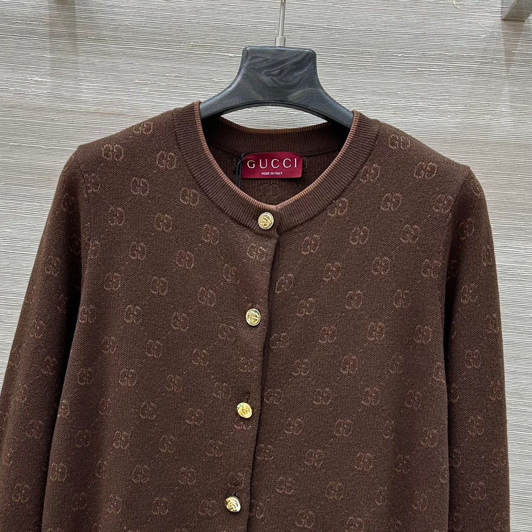 GG 25 Cardigan Earth Brown Wool 0012