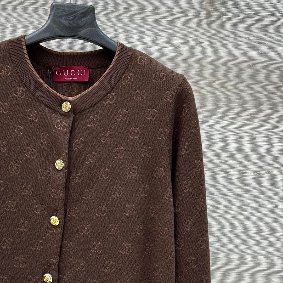 GG 25 Cardigan Earth Brown Wool 0012