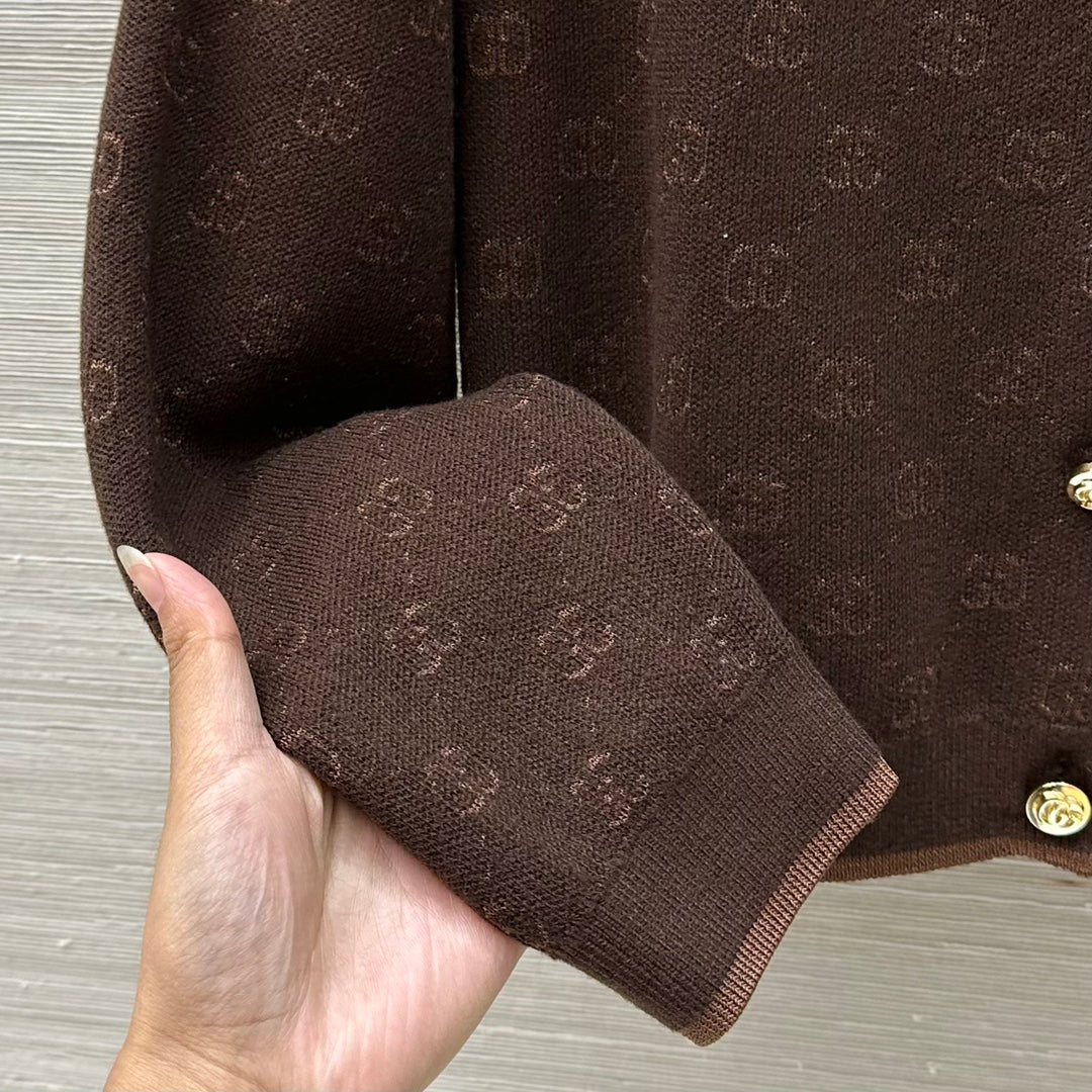GG 25 Cardigan Earth Brown Wool 0012