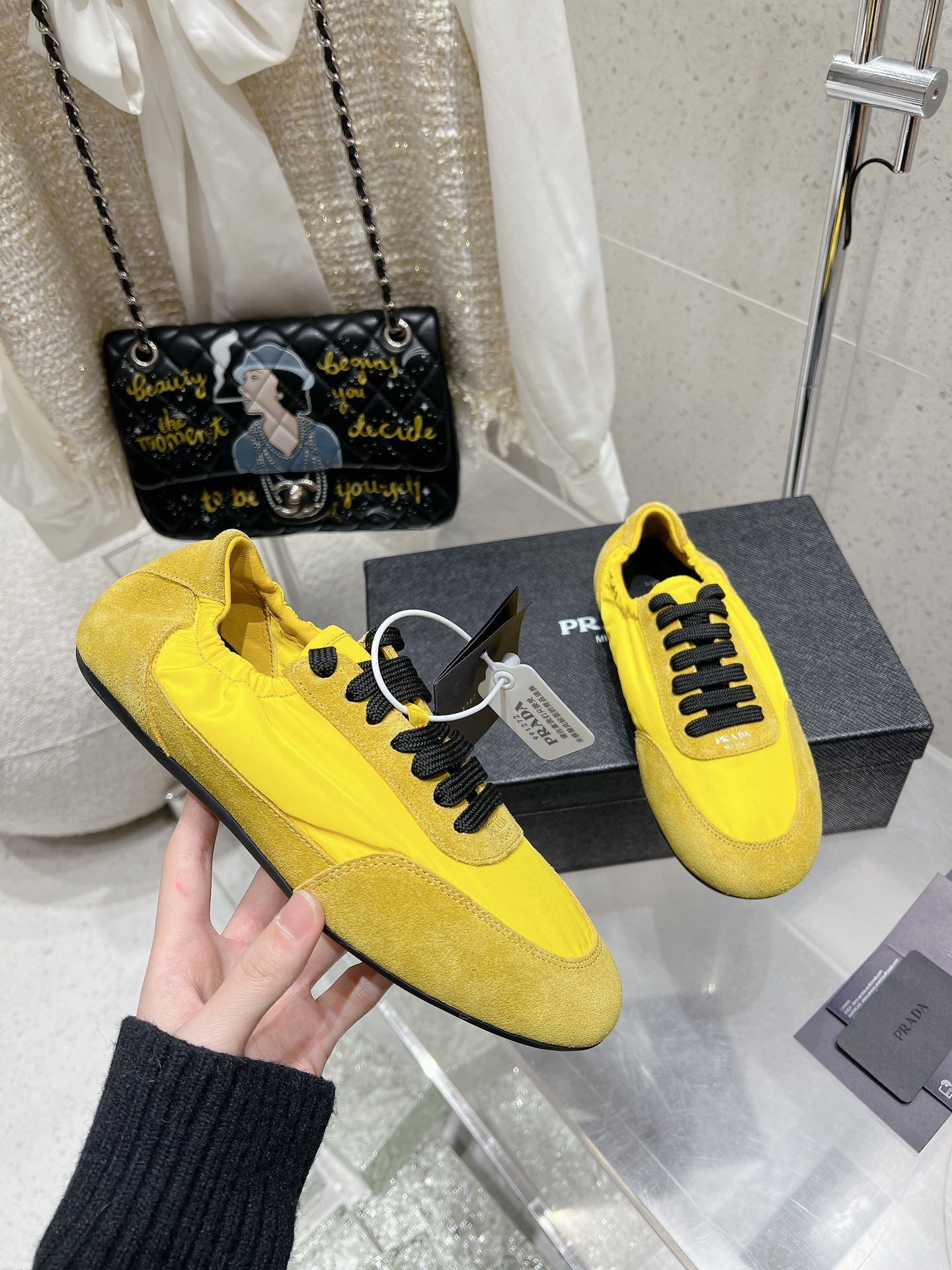 Pra 2025 Collapse Sneaker Yellow Black Re-Nylon Suede 554286