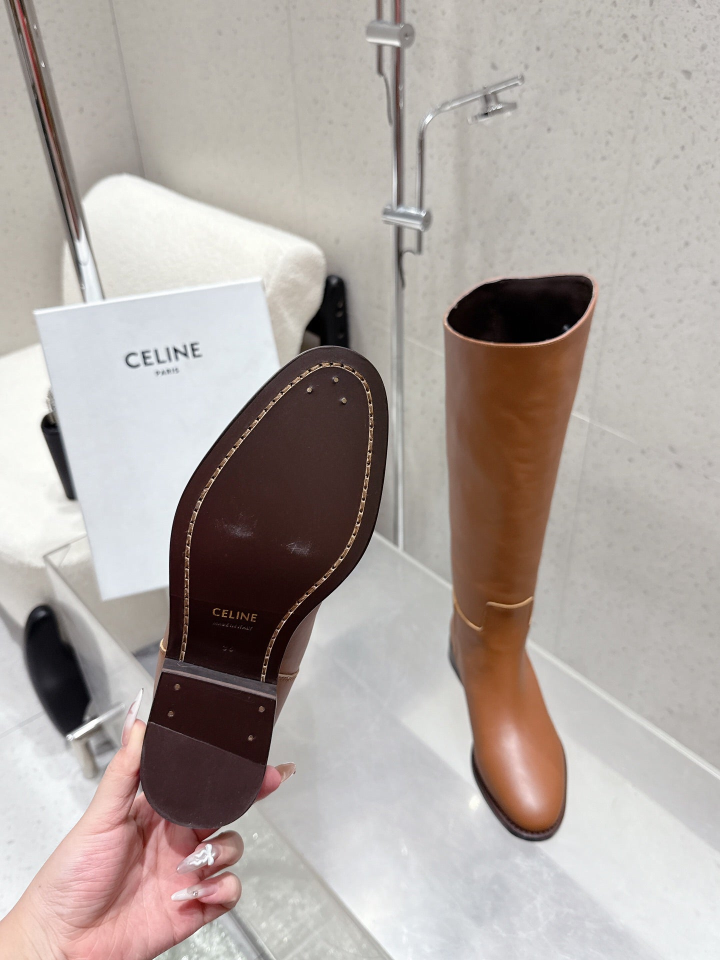 Celine 25 Boot Brown Cowhide 554198