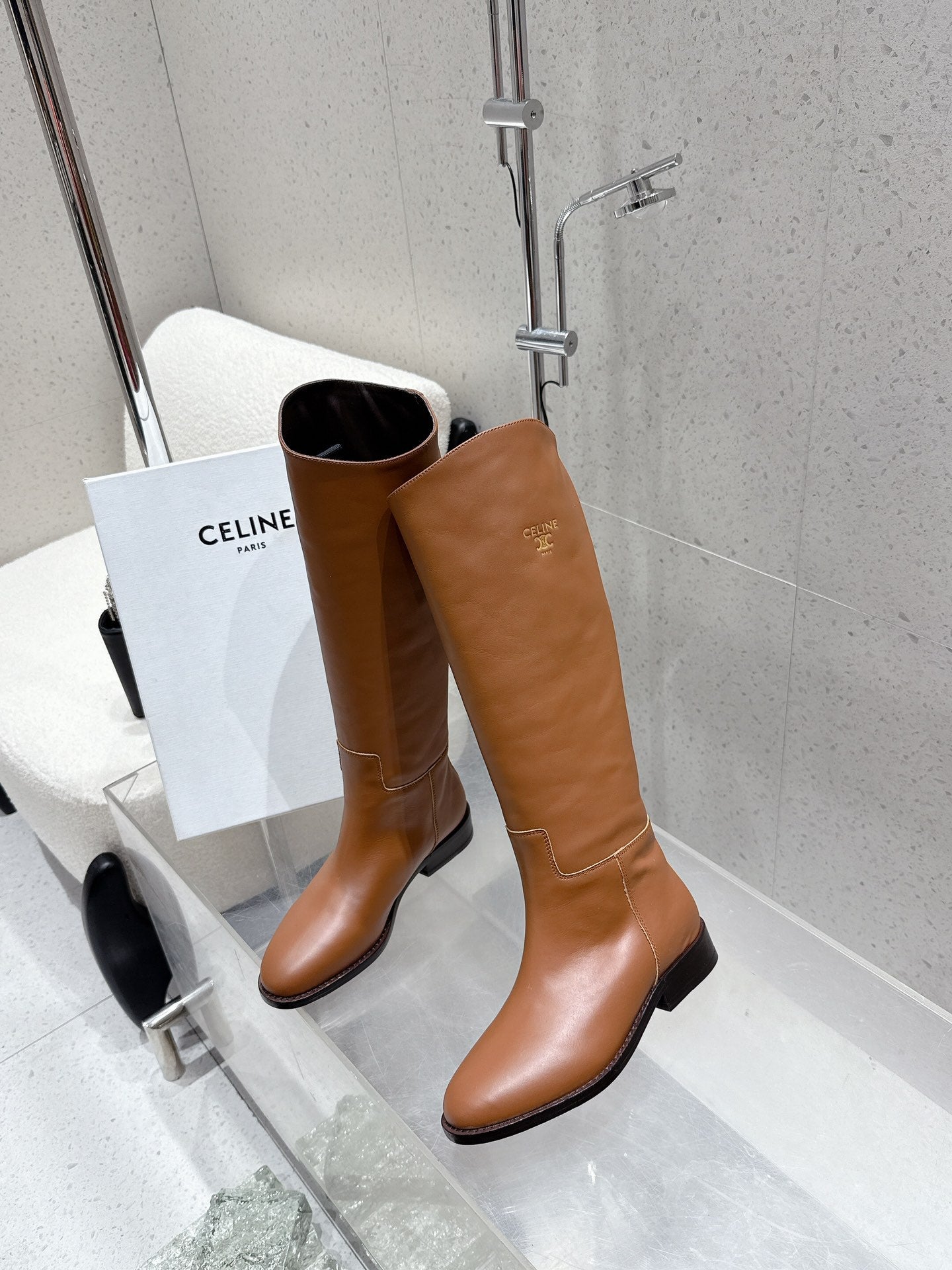 Celine 25 Boot Brown Cowhide 554198