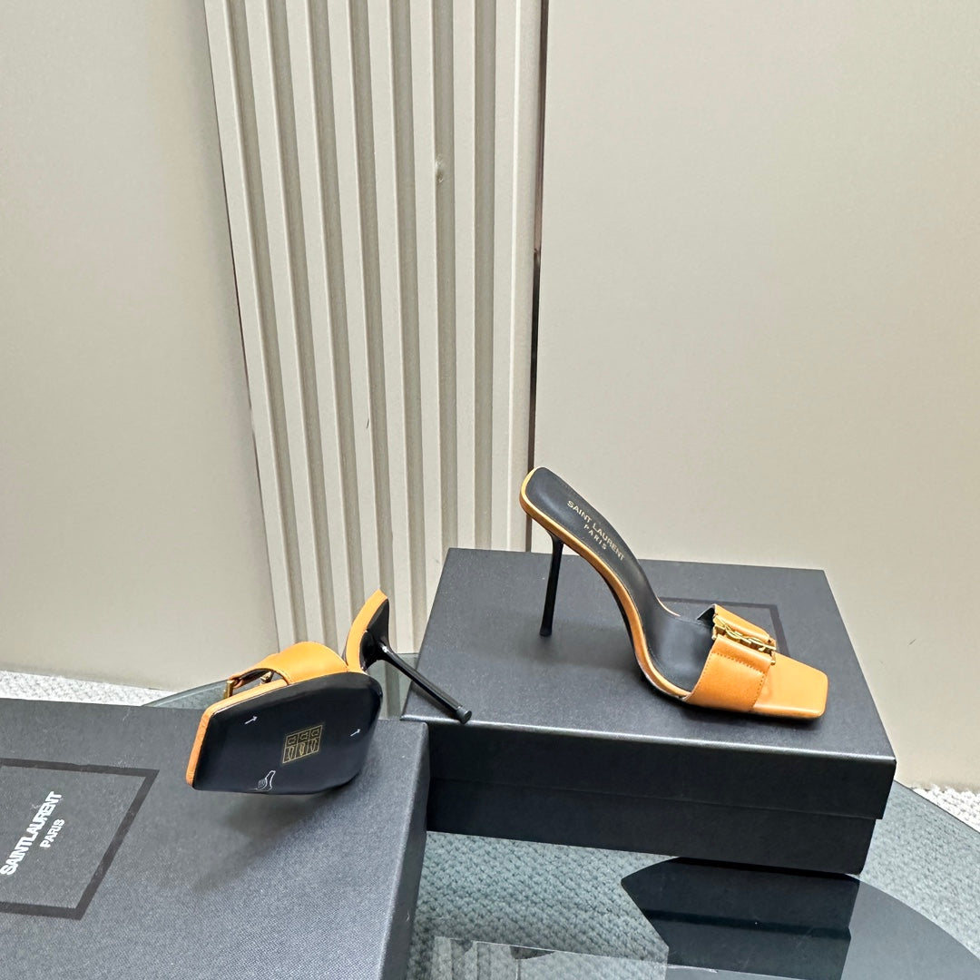 SL BABYLONE SLIDE PUMPS 115 MERIGOLD CALFSKIN