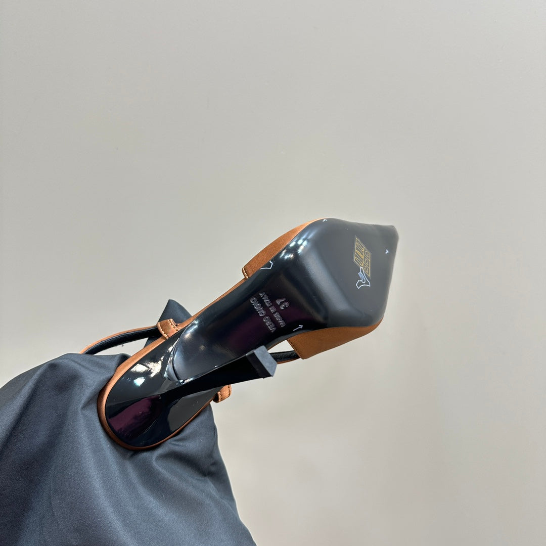 SL JEANNE SLINGBACK PUMPS TANGERINE SATIN