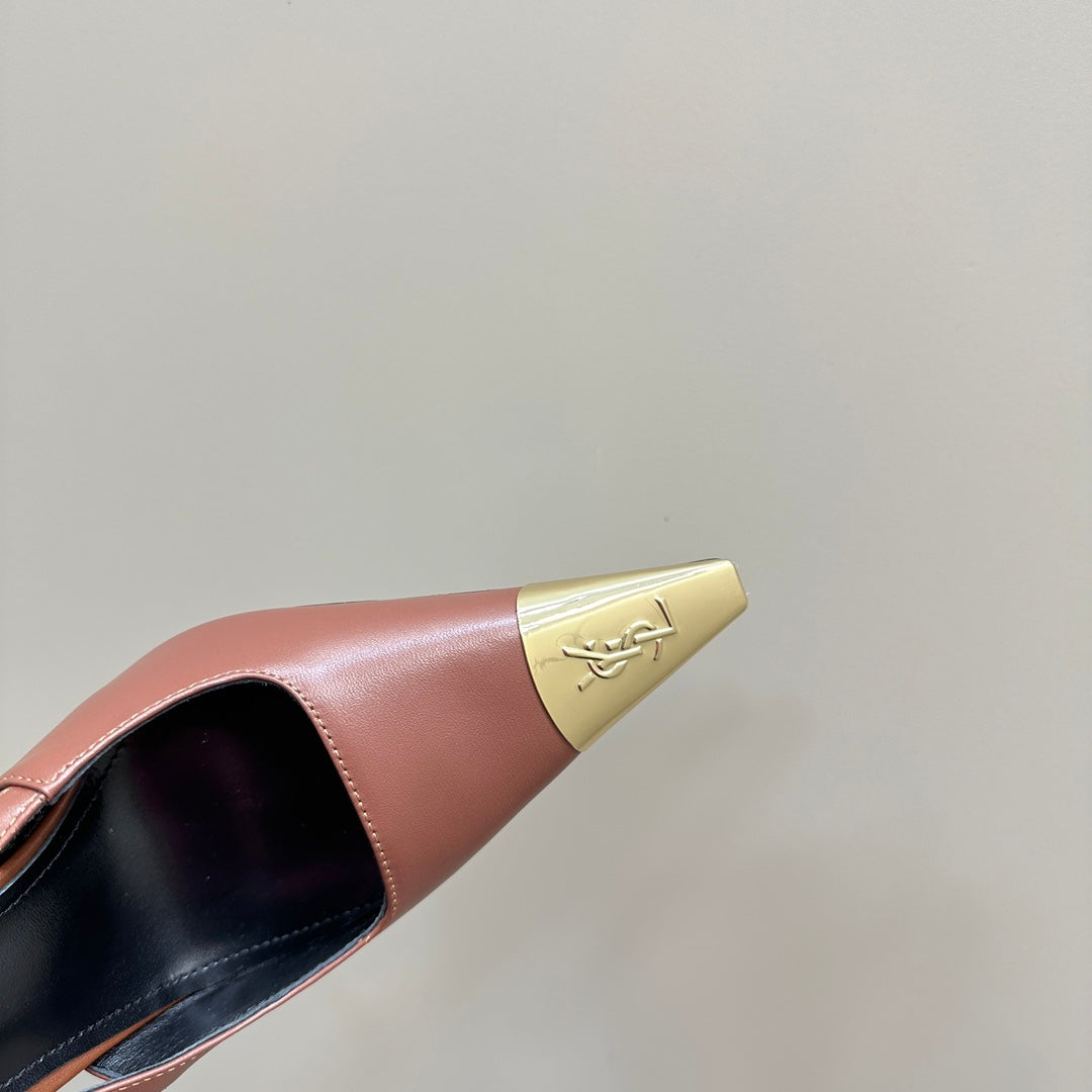 SL JEANNE SLINGBACK PUMPS RUST CALFSKIN