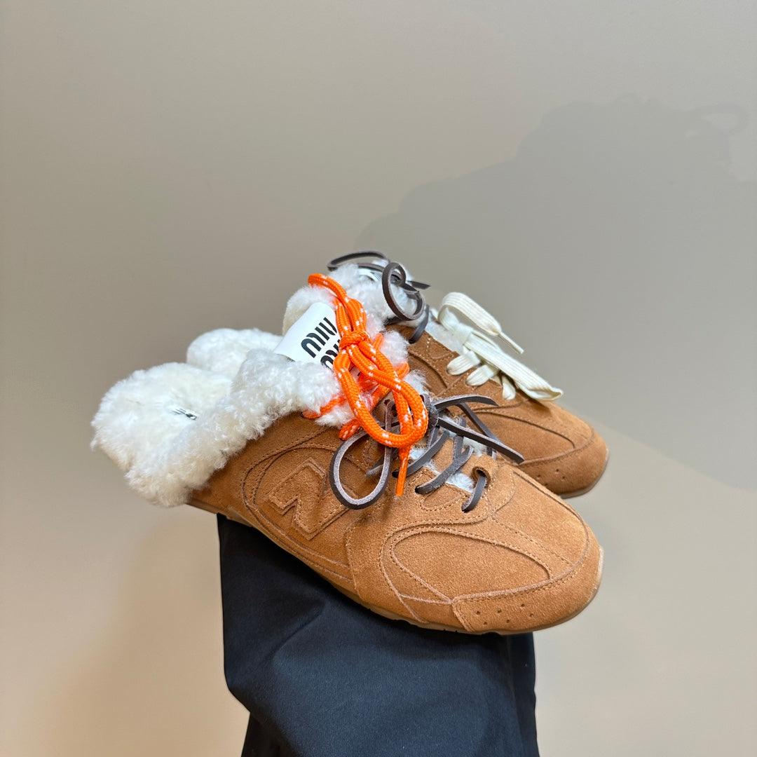 Miu x Balance 530 SL Mule Brown Yellow Suede