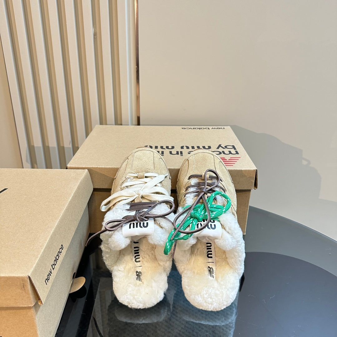 Miu x Balance 530 SL Mule Light Brown Suede