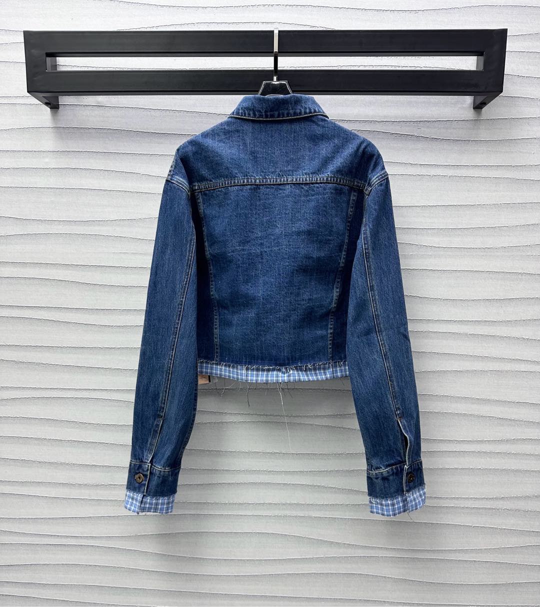 Miu Blue Washed Denim Blouson Jacket