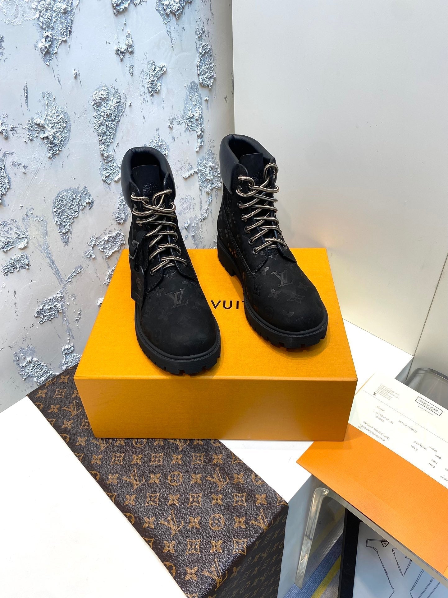 LV x Timberland 6-In Ankle Boot 35mm Black Monogram Suede