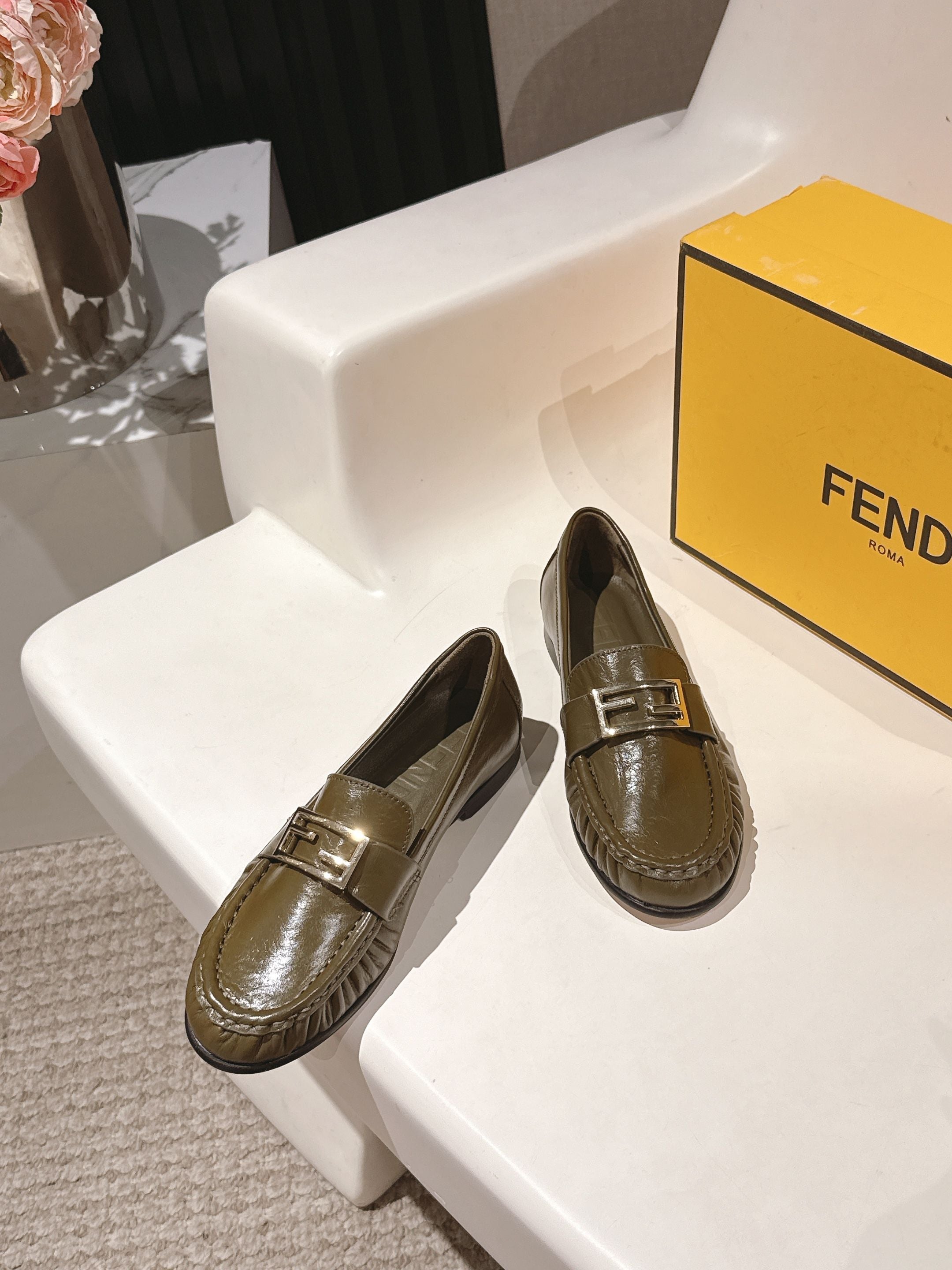 Fendi 2025 Loafer Olive Green Calfskin 560515