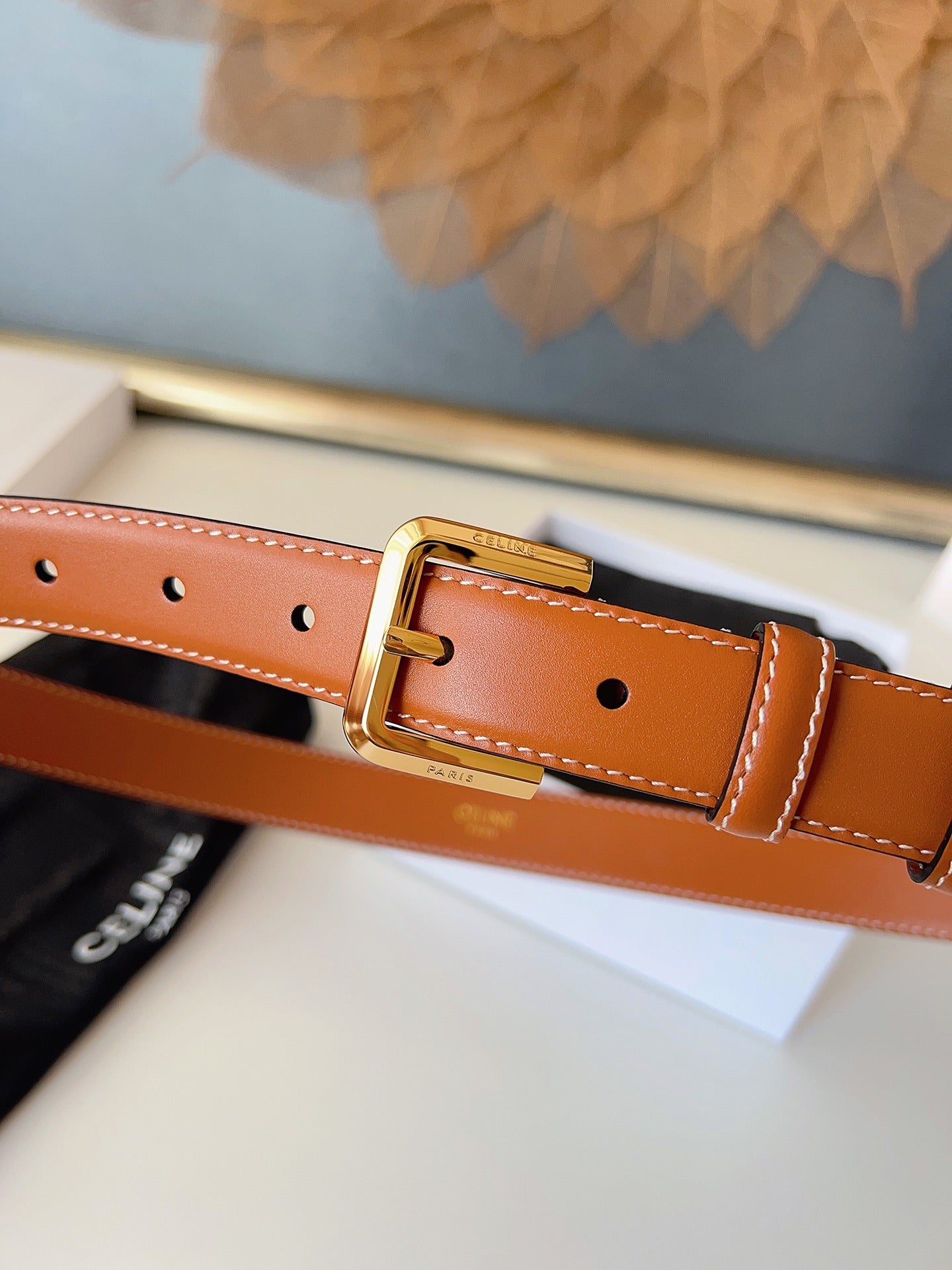 CL Gold 25mm Triomphe Camel Brown Cowhide 616408