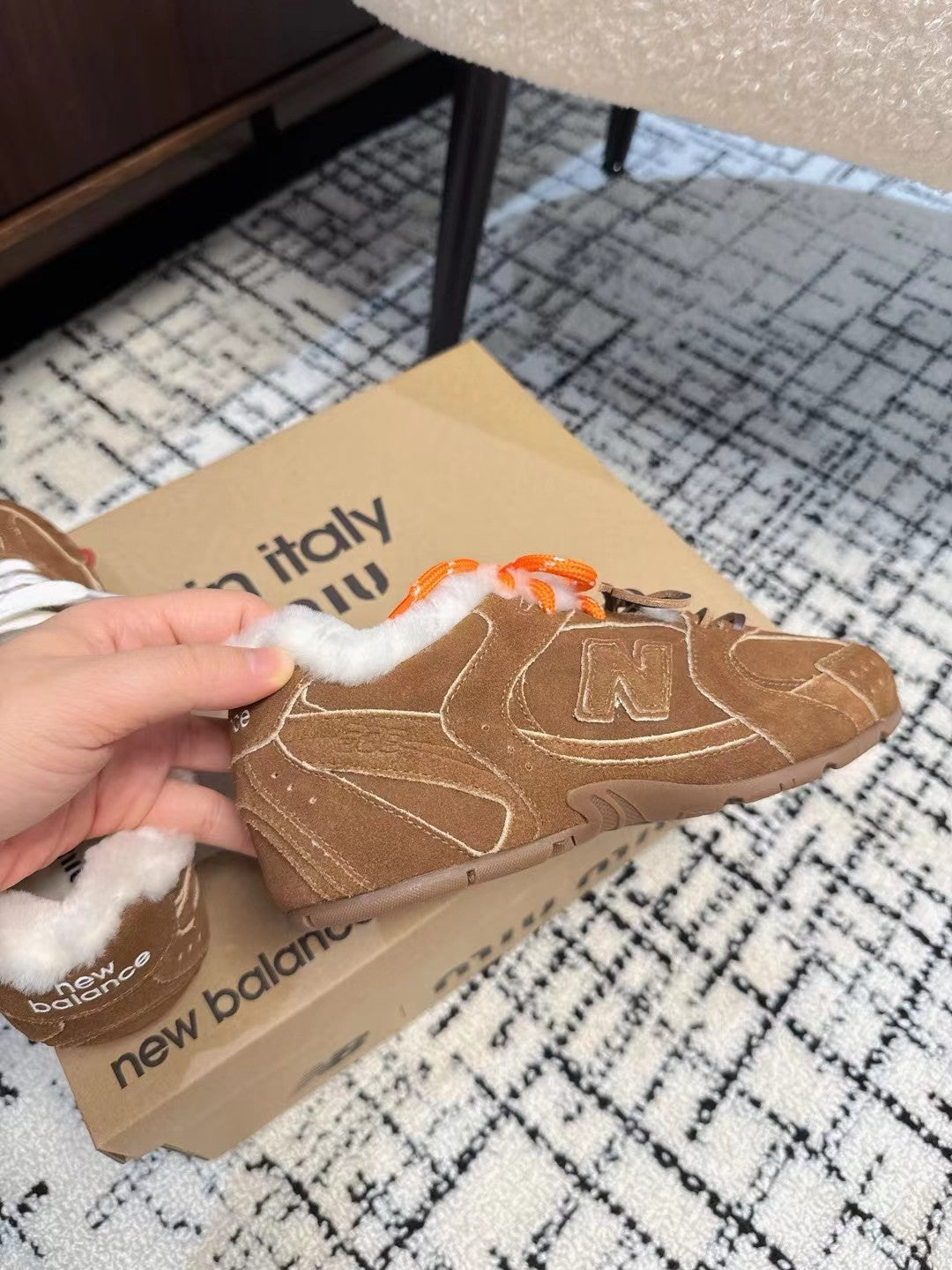 Miu Balance 530 SL Sneakers fleece lining Dark Brown Suede