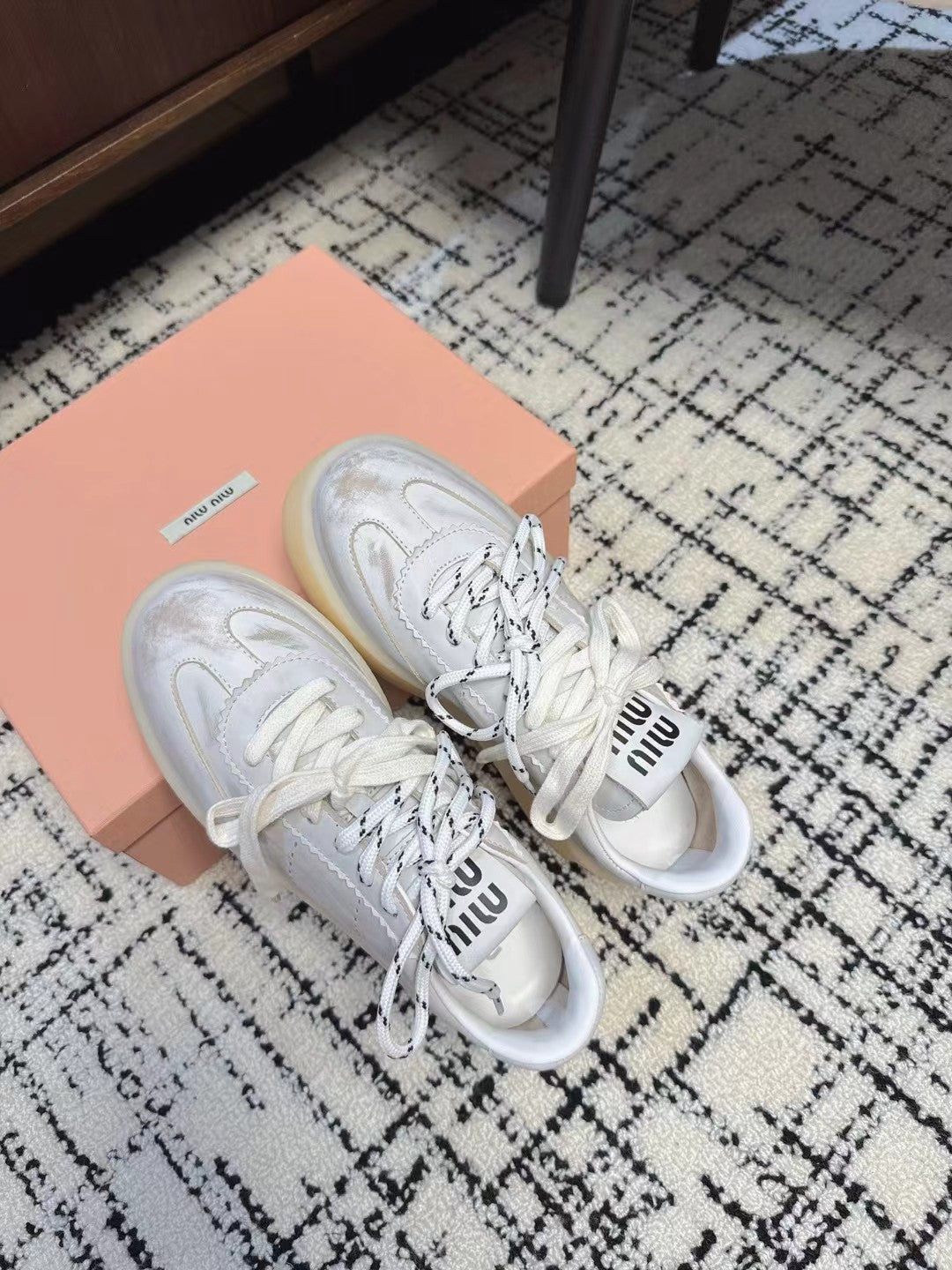 Miu Sneakers Smoke White Leather