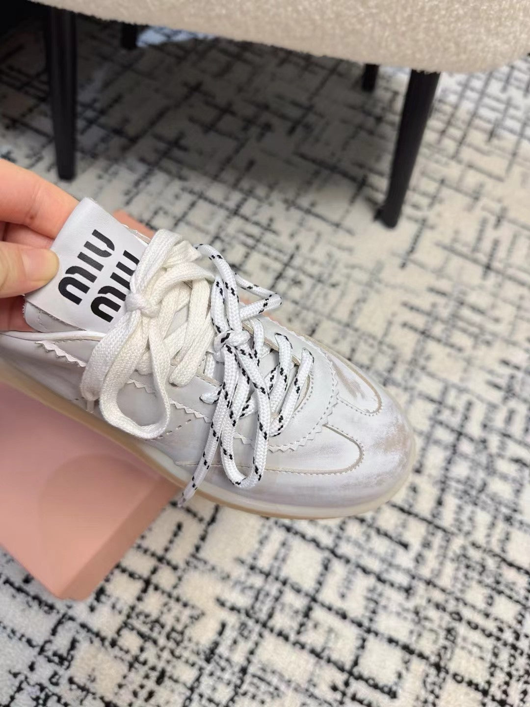 Miu Sneakers Smoke White Leather
