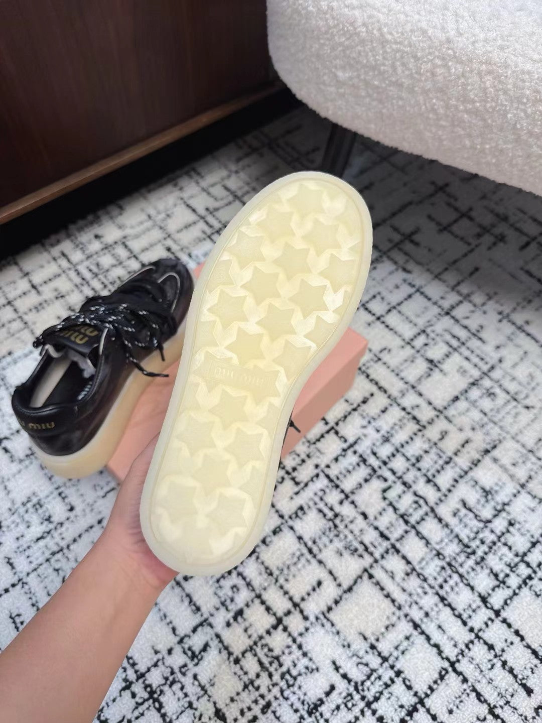 Miu Balance Sneakers Black Leather