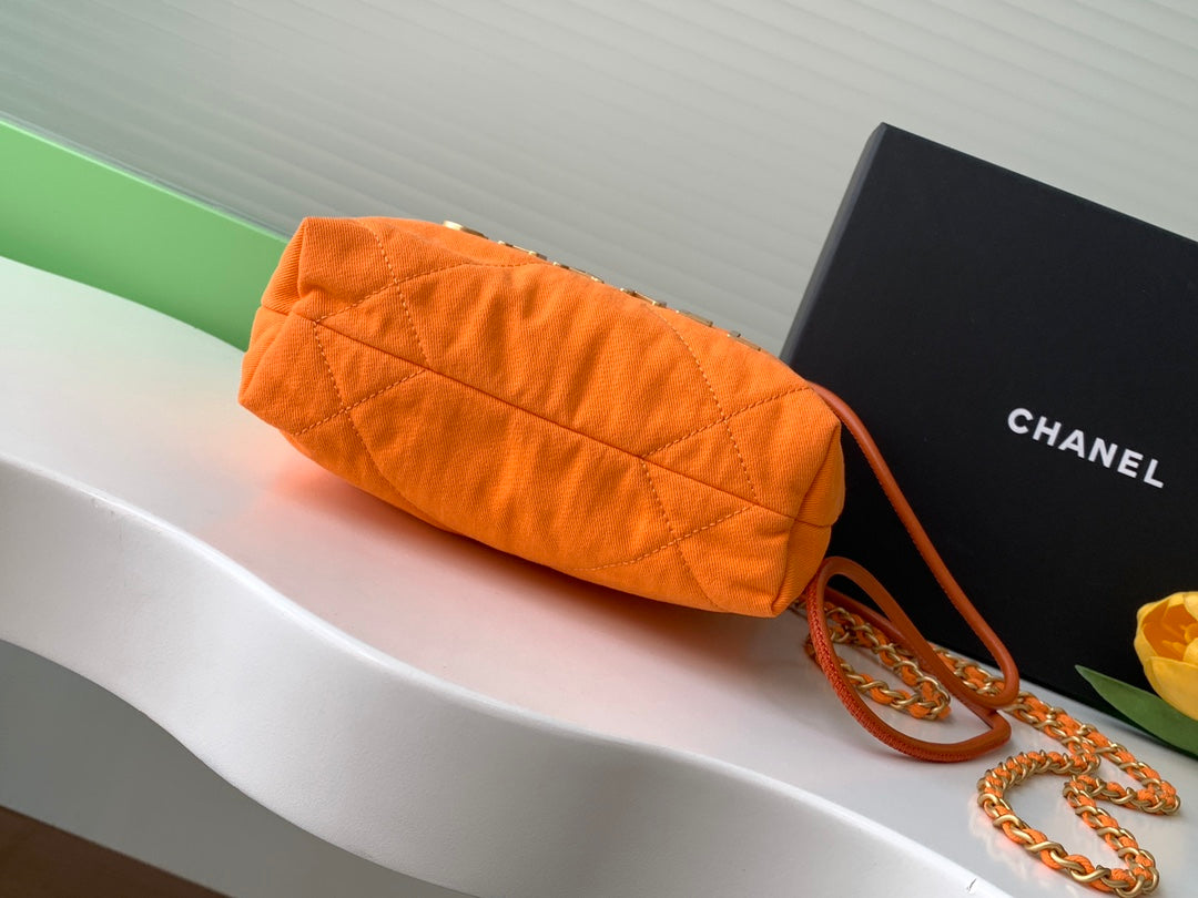 Chanel 25 Hobo Bag 20cm Orange Canvas 324802
