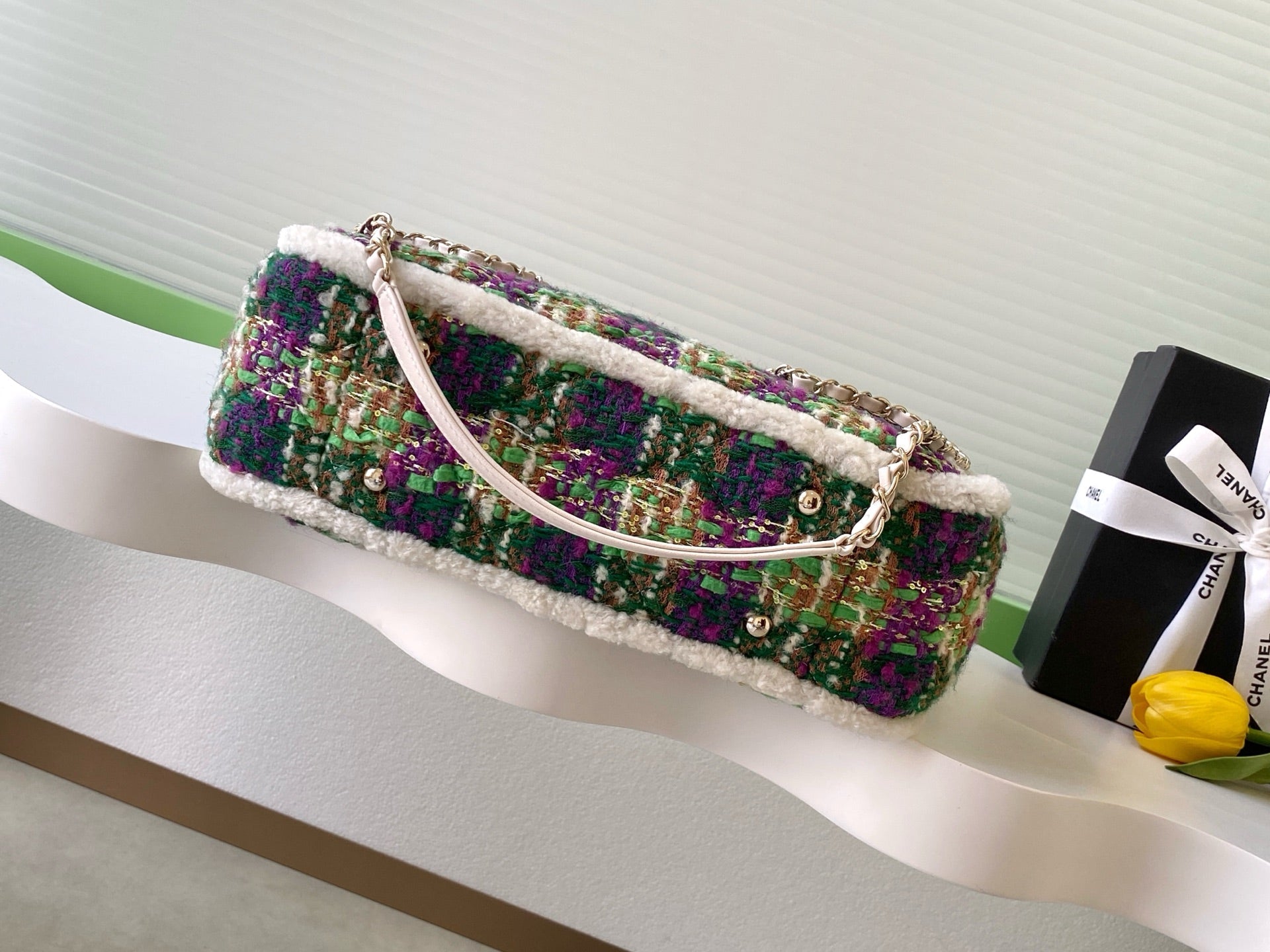 CC 2025 Bag Multicolor Tweed Fabric Leather