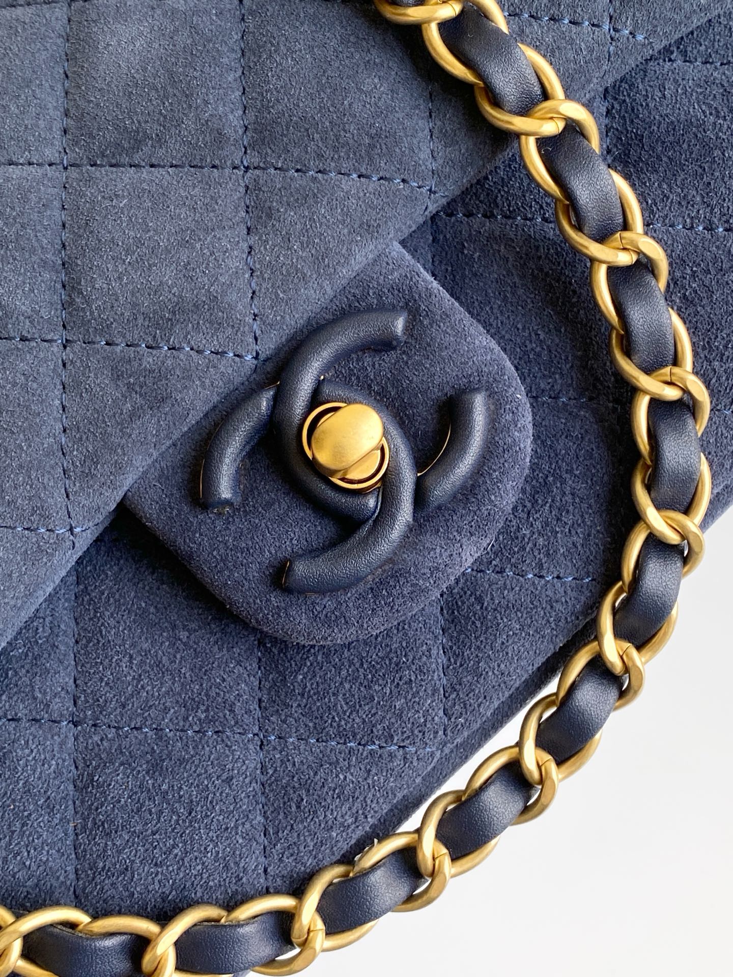 Chanel 2026 Flap Bag Blue Suede Leather