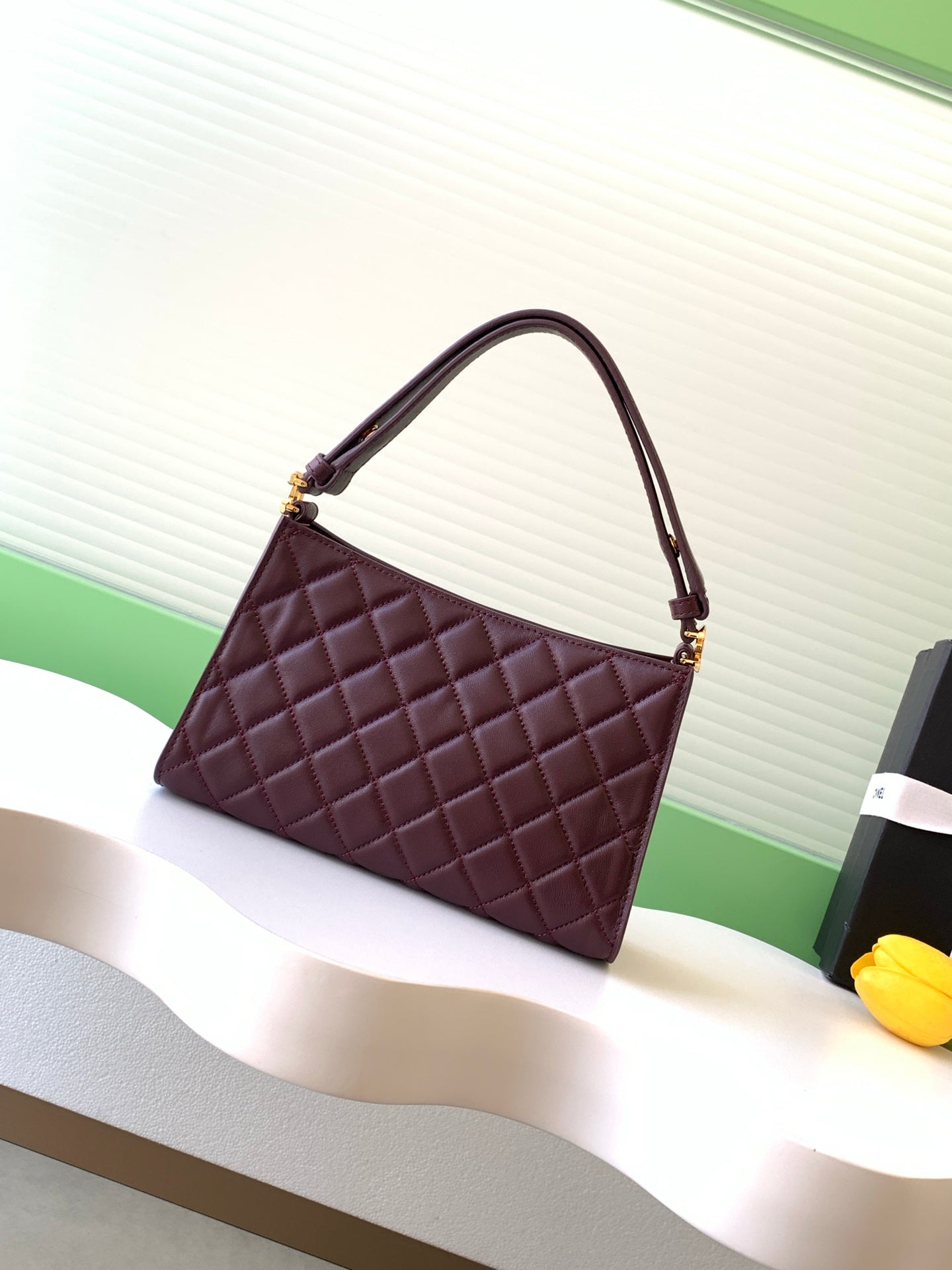 Chanel 25 Christmas Limited Hobo Shoulder Bag Burgundy Lambskin 324808