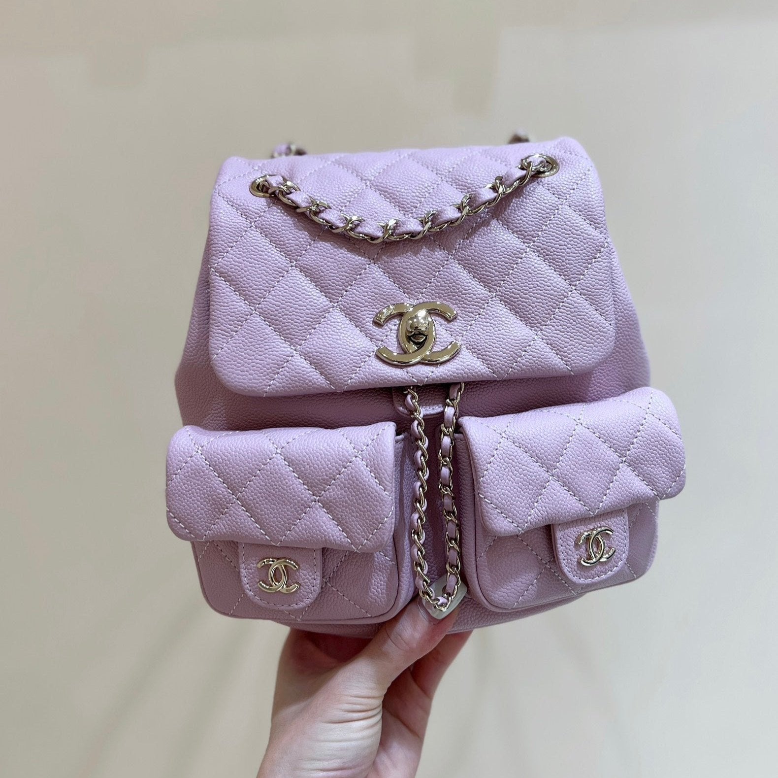 24a duma backpack purple caviar leather light gold hardware