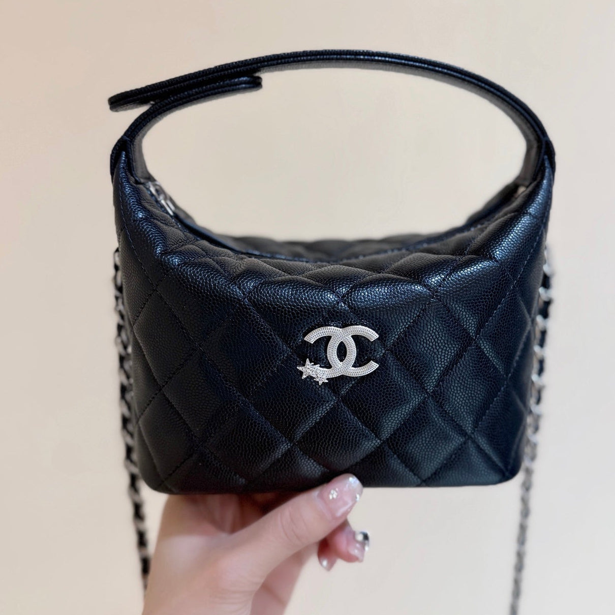 CC 2025 Bento Box Bag Black Calfskin 346313