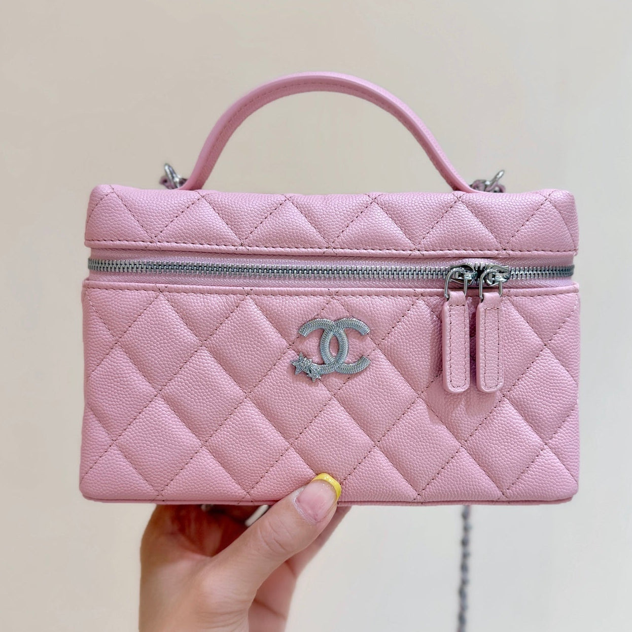 Chanel 2025 Vanity Bag 19cm Pink Calfskin 343079