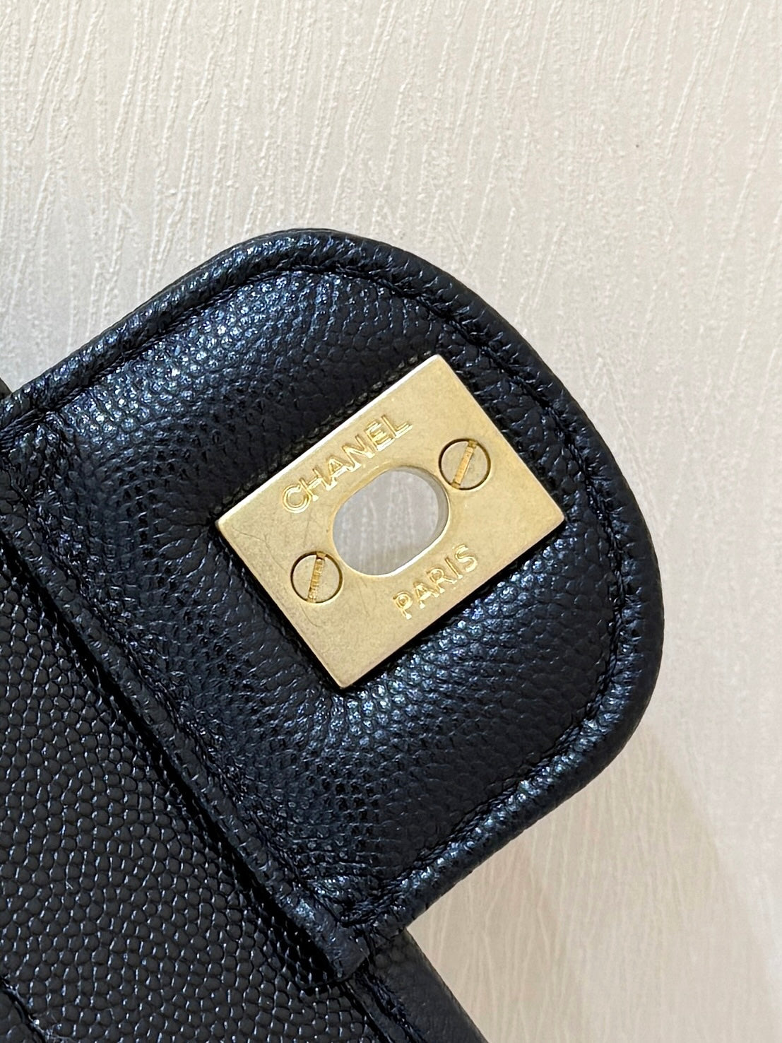 Chanel 2025 Four-Leaf Clover Backpack  Black Gold Caviar Leather 342116