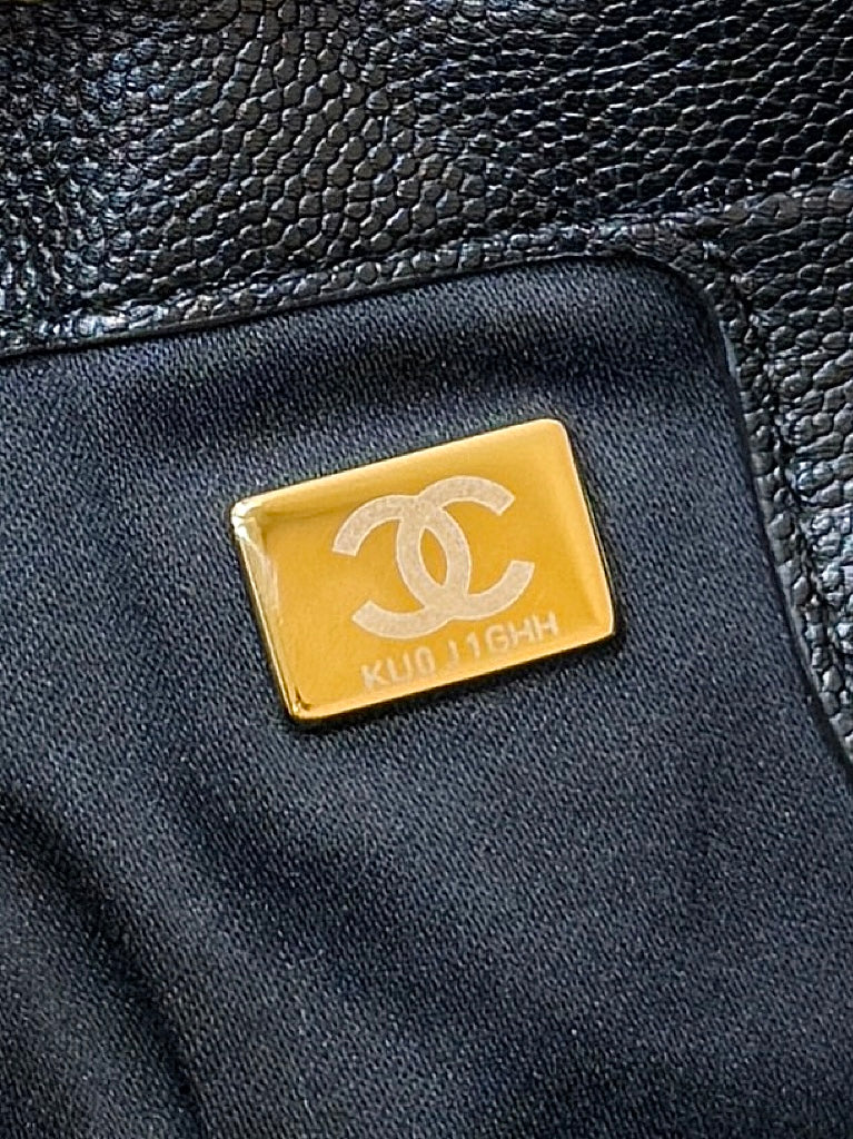 CC 25B backpack bag black calfskin 342108