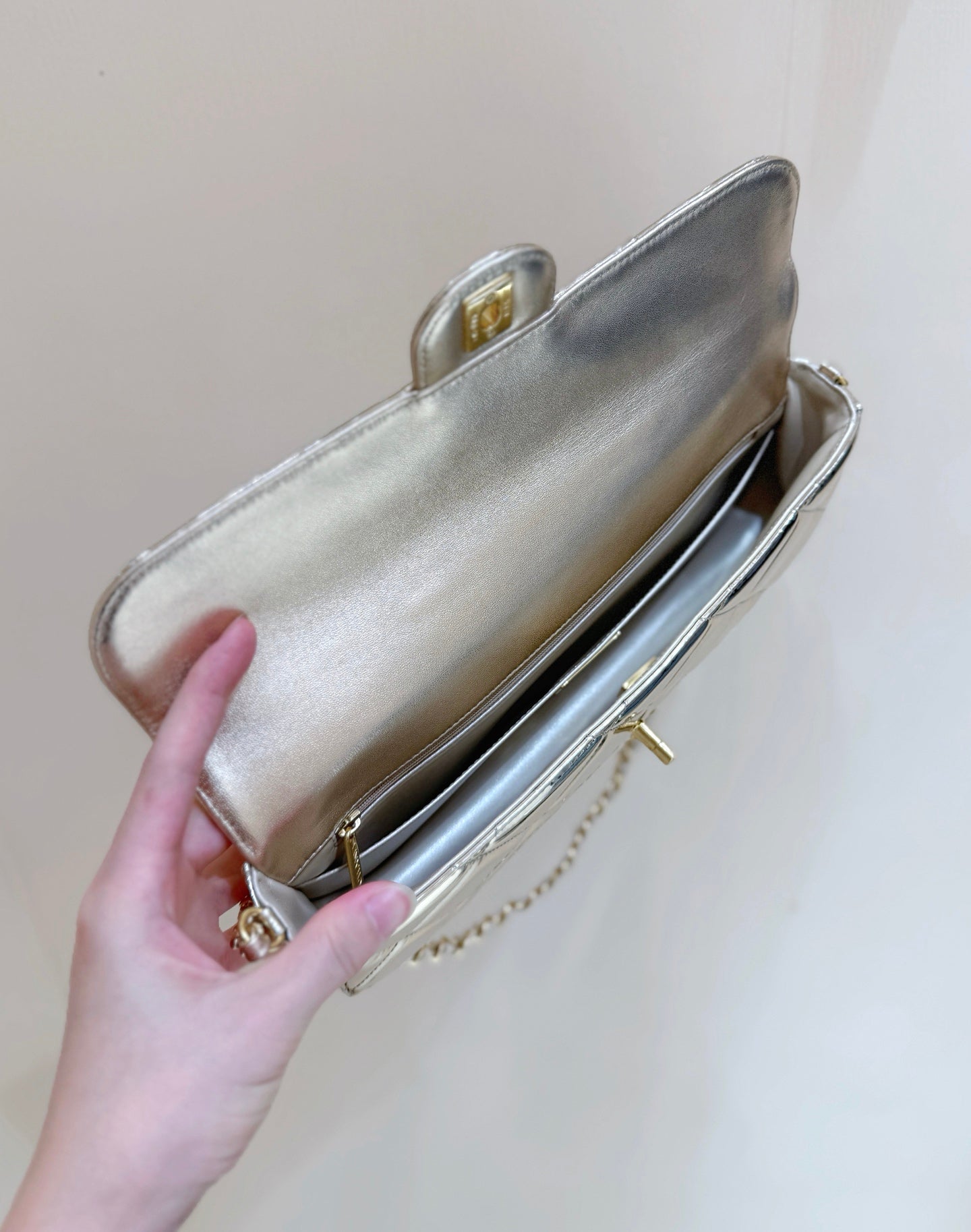 Chanel 2025 Bag 30cm Gold Shine Calfskin 345963