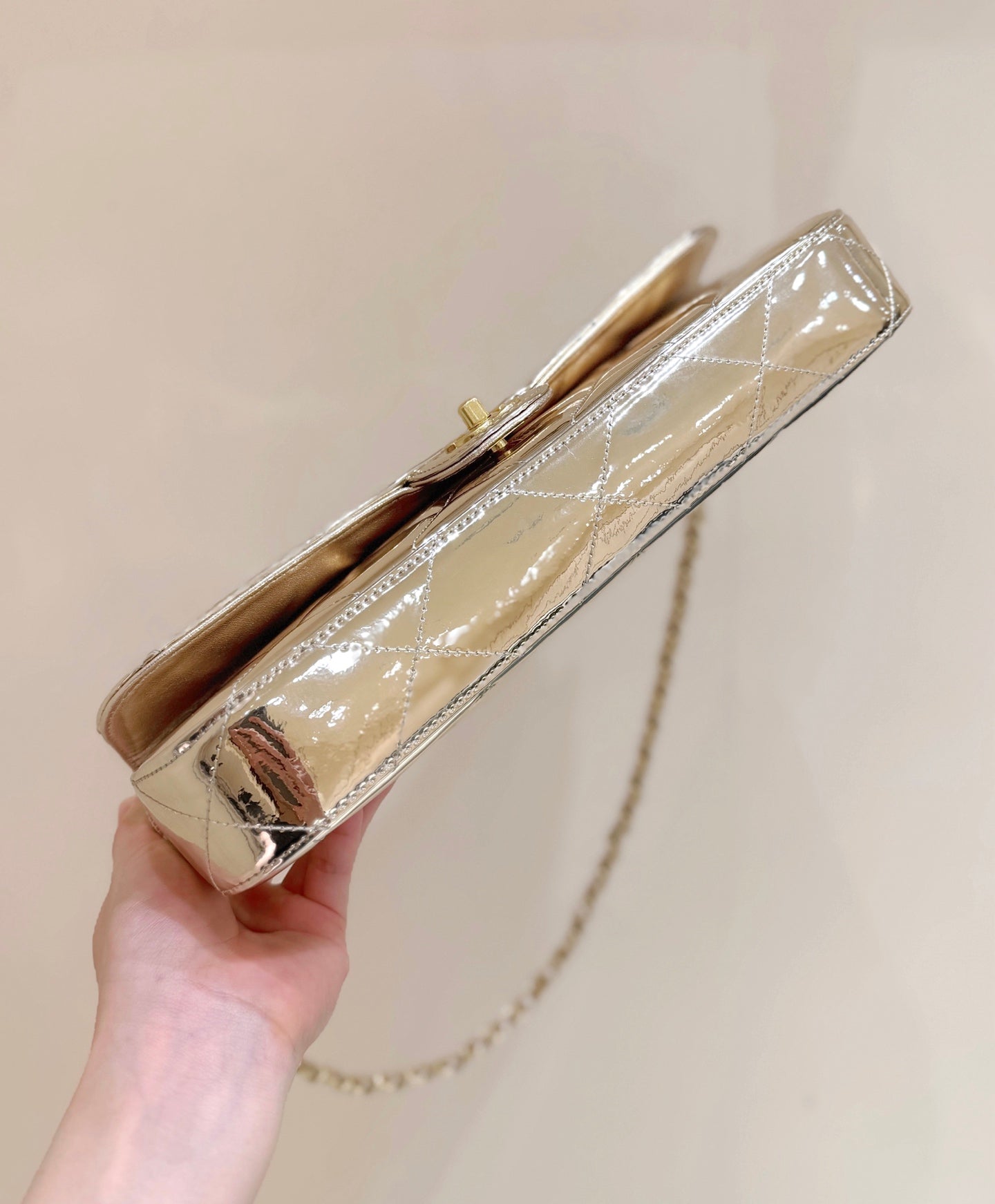 Chanel 2025 Bag 30cm Gold Shine Calfskin 345963