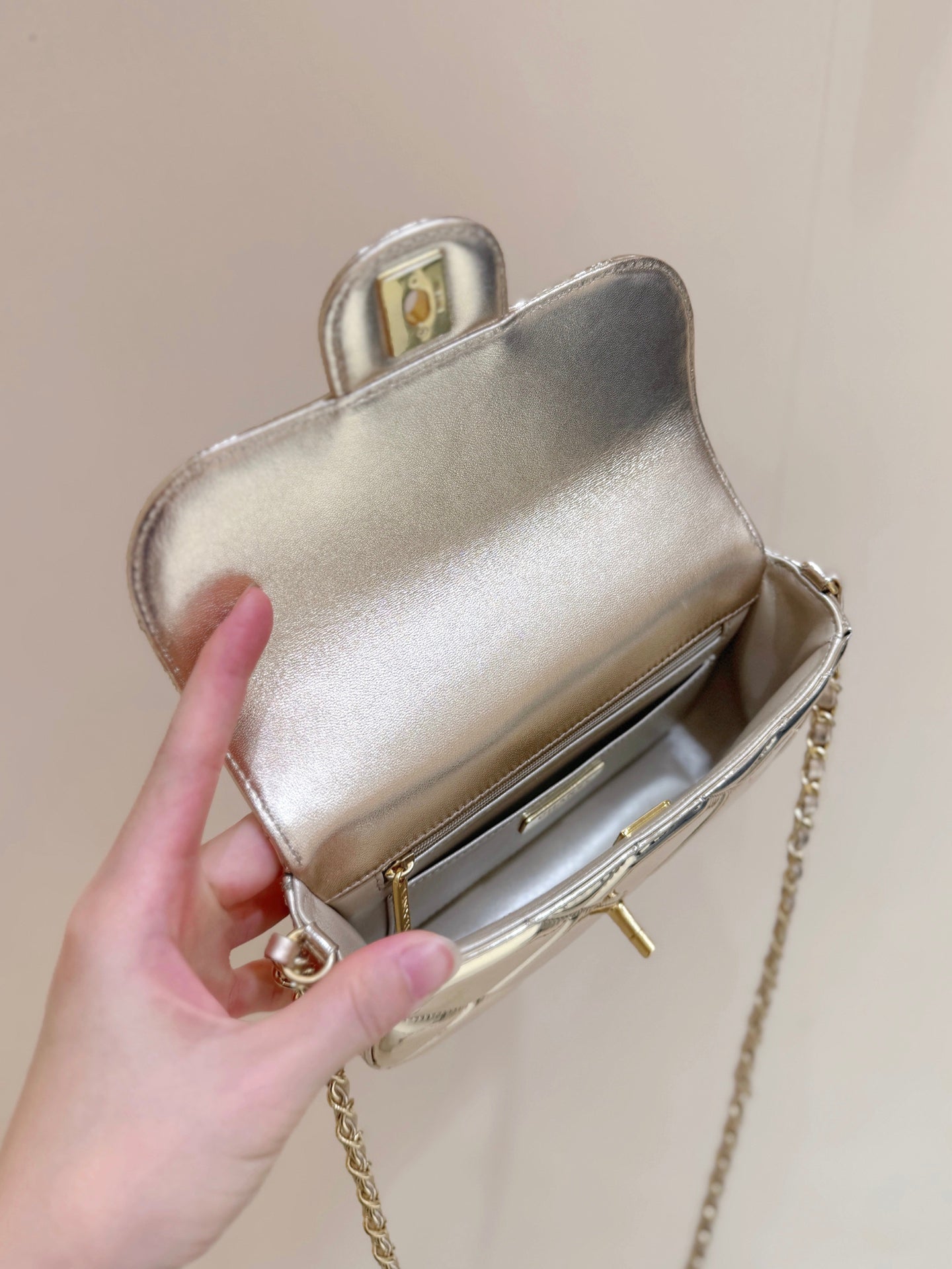 Chanel 2025 Bag Gold Shine Calfskin 345976