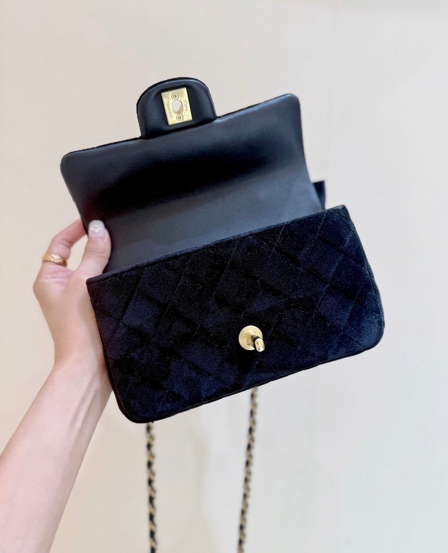 Chanel 2025 Flap Bag With Bow cm Black Velvet 345991