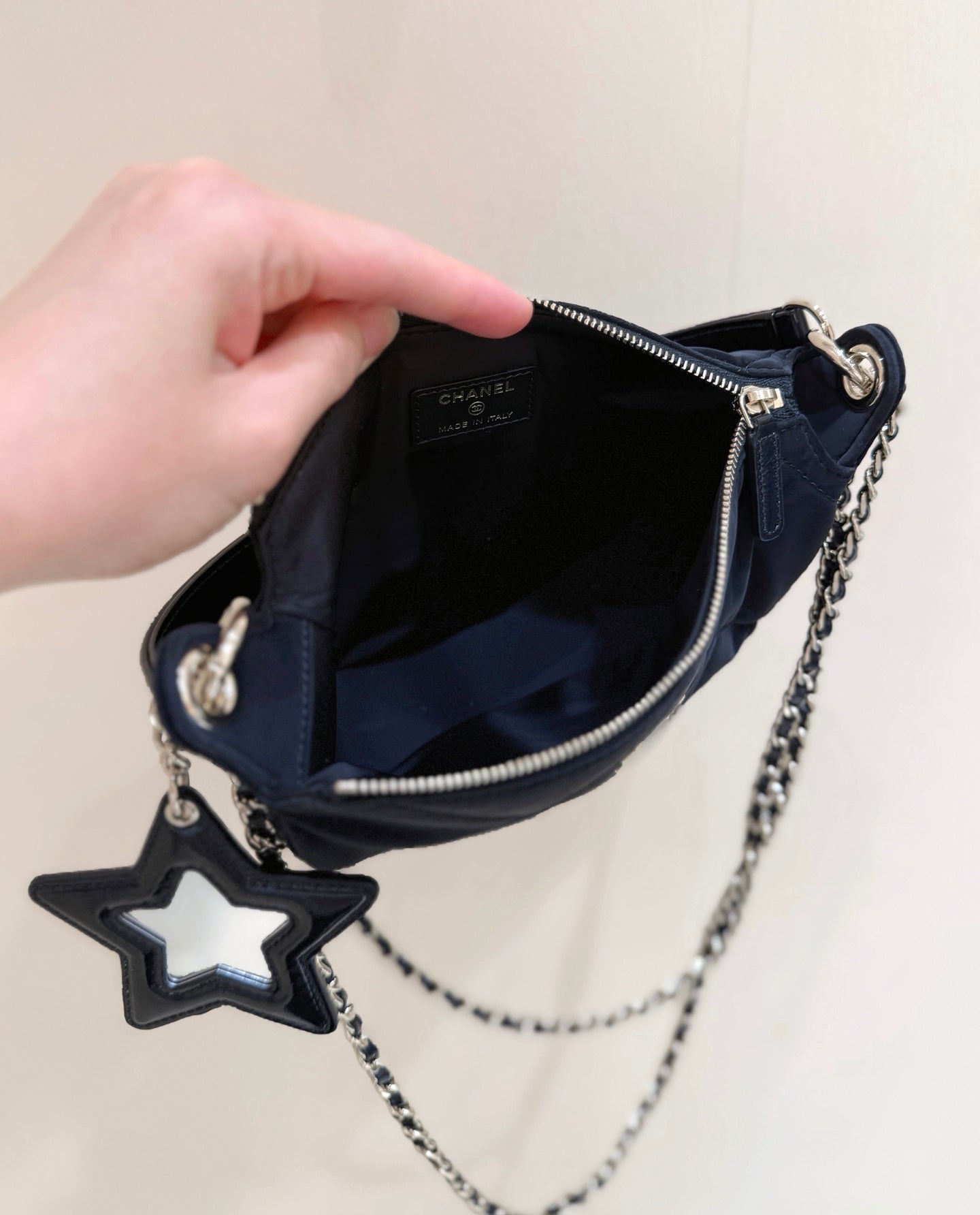 Chanel 2025 Clutch With Chain Black Gold Velvet Leather 346012