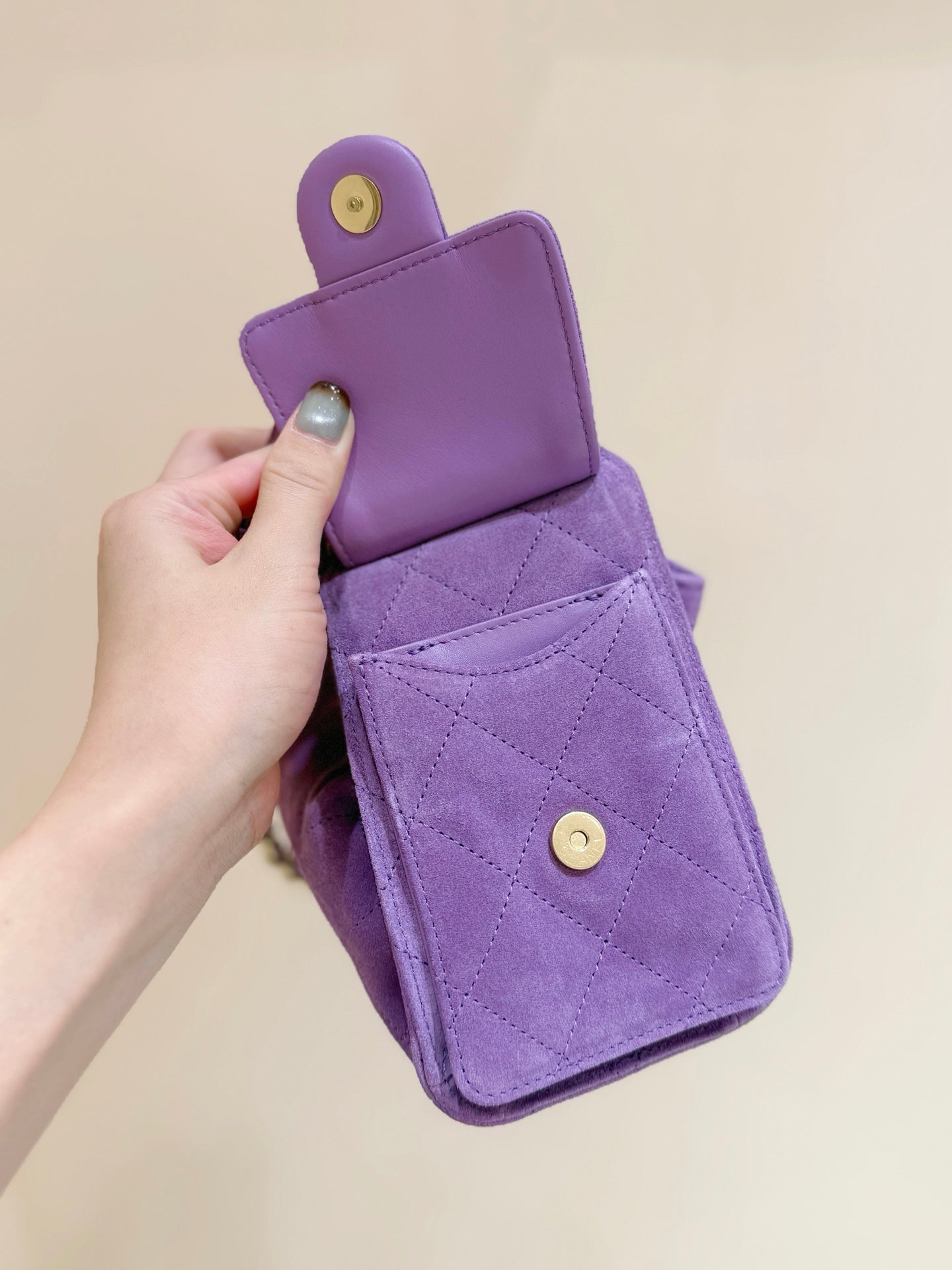 CC 2025 Hobo Bag 22cm Purple Suede 346375