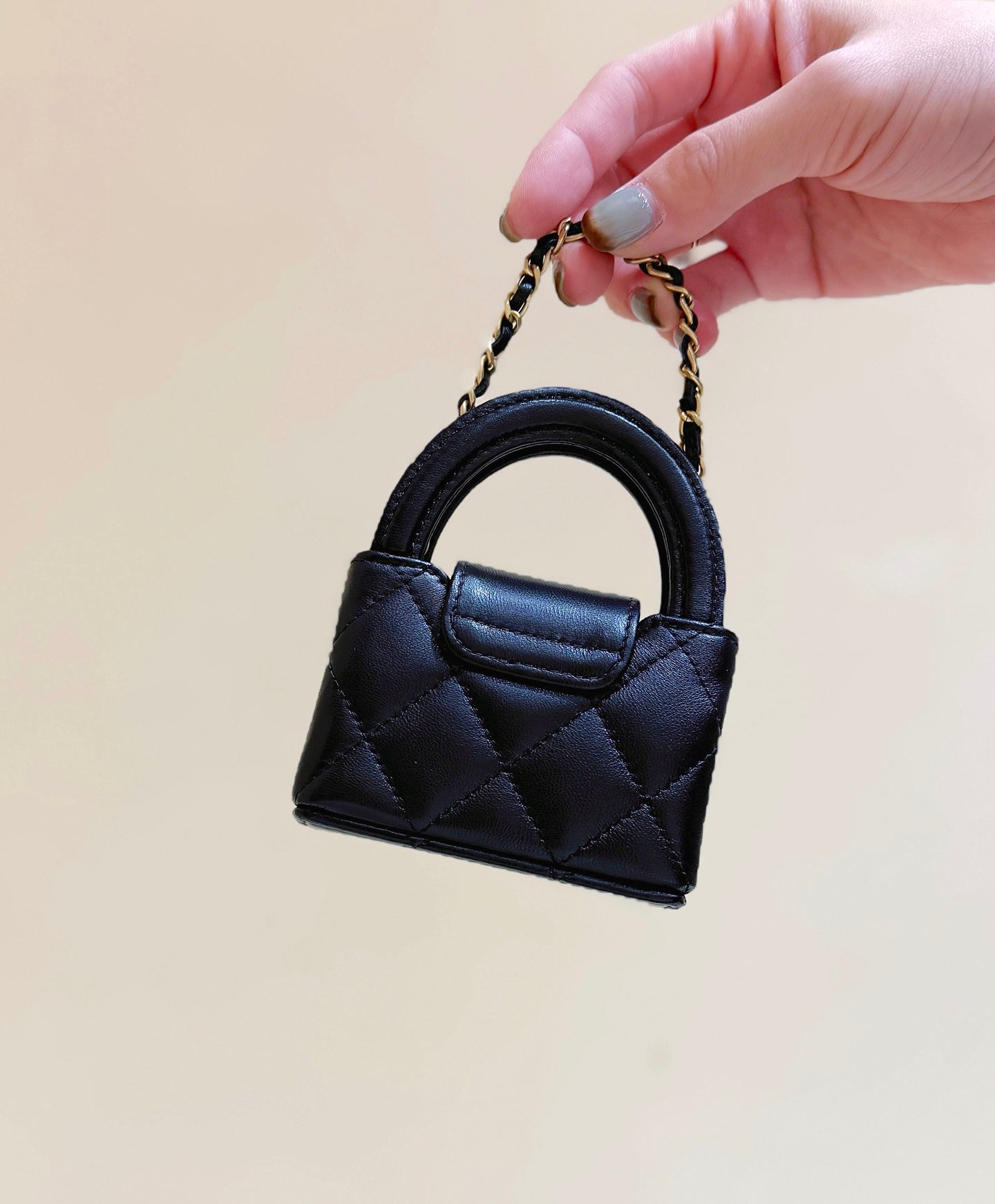 Chanel 25 Mini Kelly Bag Black 11cm Lambskin 347501