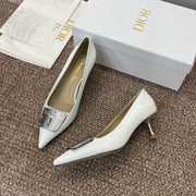 CD Pumps 65mm Glossy White Cowhide