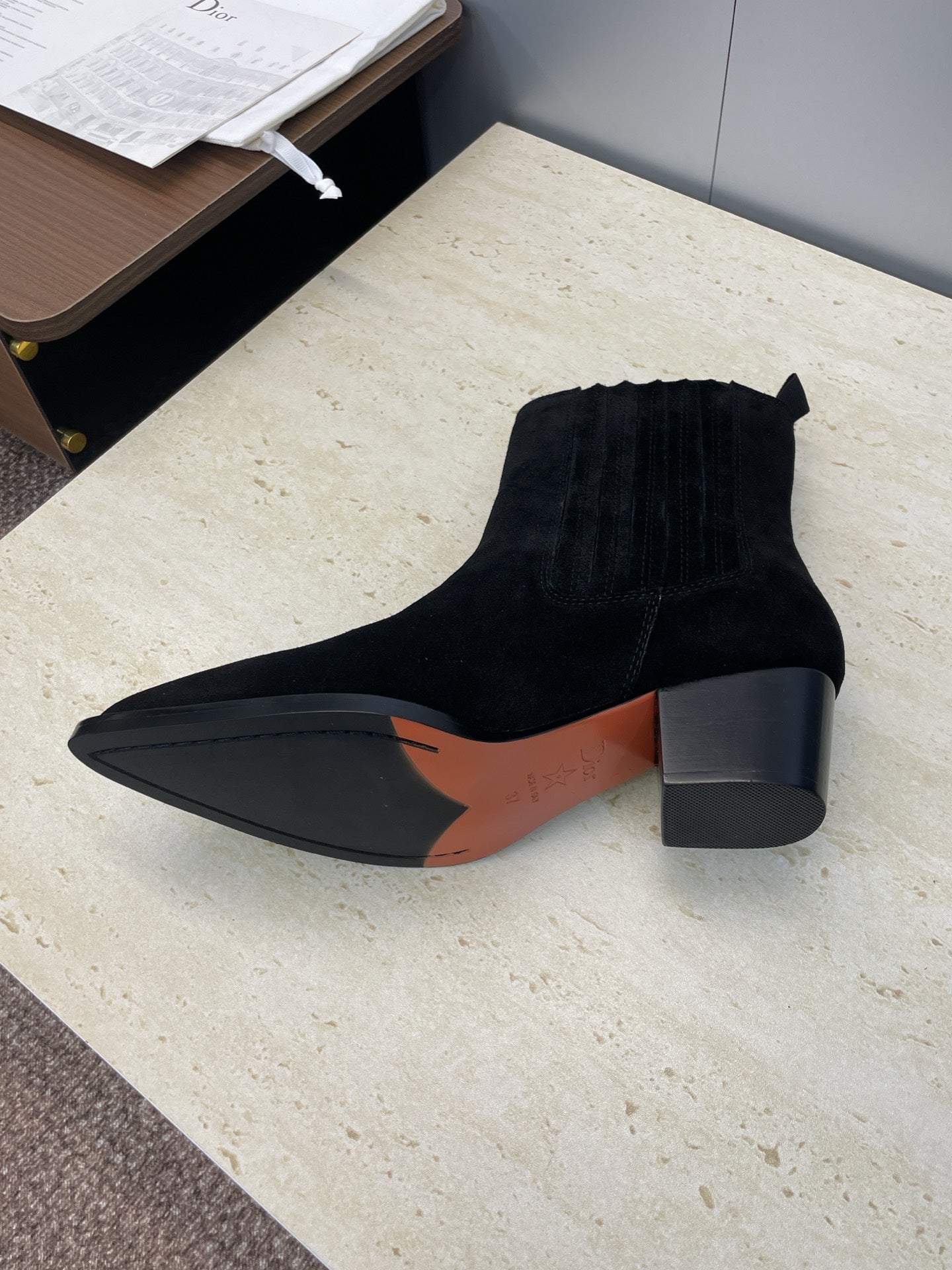 Dior 2025 D-West Chelsea Boots Black Suede 508543